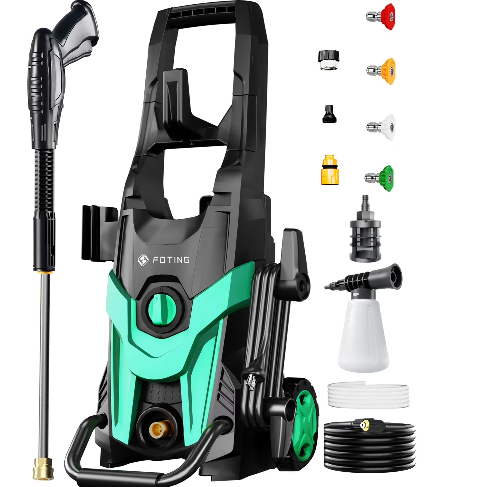 2024 Upgraded Electric Pressure Washer 4300 PSI 2.8 GPM Power Washer with Extra Hose, 23ft Hose 35ft Power Cord, 4 Nozzle and Detergent Tank for Cars, Fences, Patio