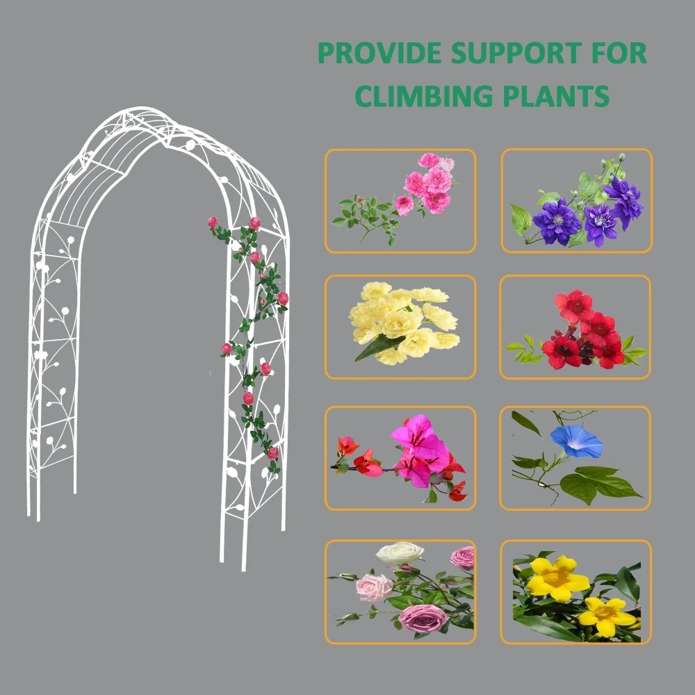Tcbosik Metal Garden Arch for Climbing Plants, Wedding & Event Decoration, Assemble Freely 8 Styles Archway for Wedding Party Events, Cream White - Image 3
