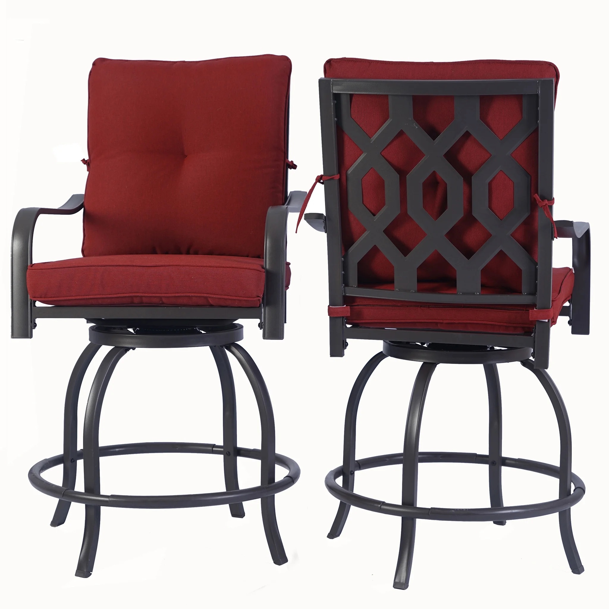 Kozyard Isabella High Swivel Bar Stools/Chair Set for Home Patio, Back Yard, Cafes, Bistro, Restaurants and Chic Bars (Aqua) - Image 14