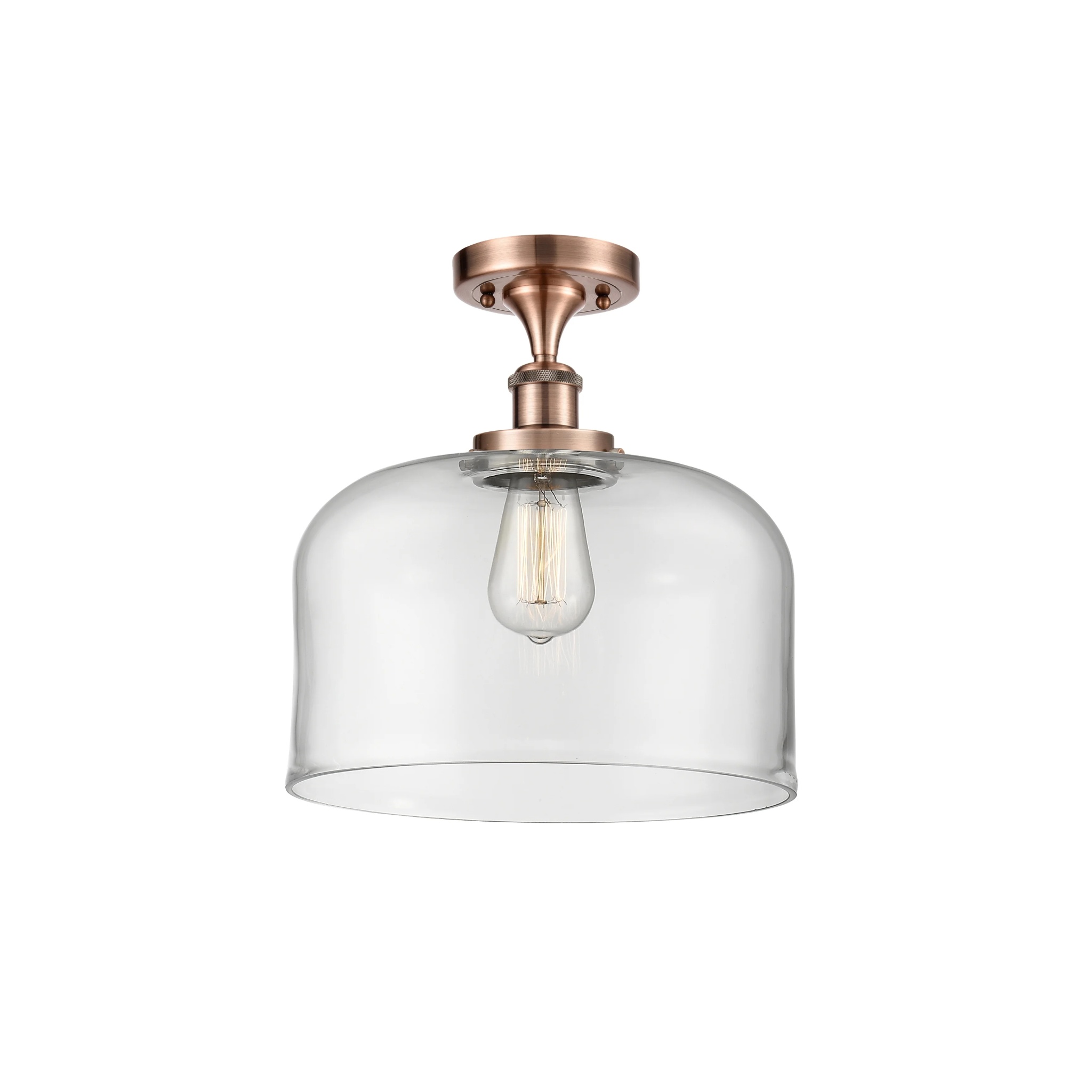Innovations Lighting Ballston Urban Bell - 1 Light 12" Semi-Flush Mount Brushed Brass/Matte White - Image 22