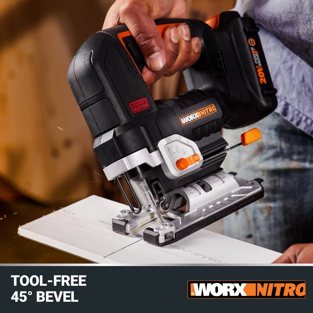 Worx Nitro WX542L 20V Power Share Cordless Jigsaw with Brushless Motor (Battery & Charger Included) - Image 8