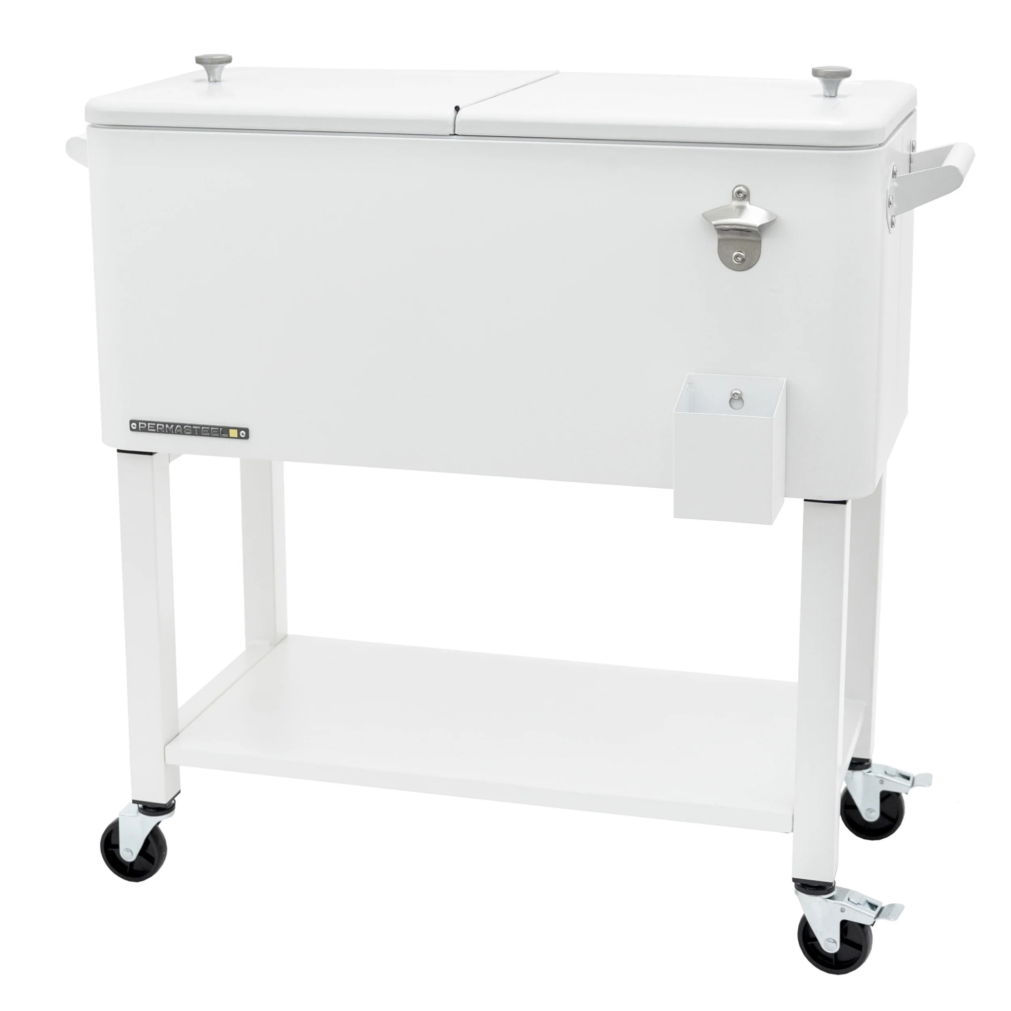 Permasteel 80-Qt Outdoor Steel Patio Cooler with Removable Basin, Rolling Cooler with Wheels, Teal Green - Image 53
