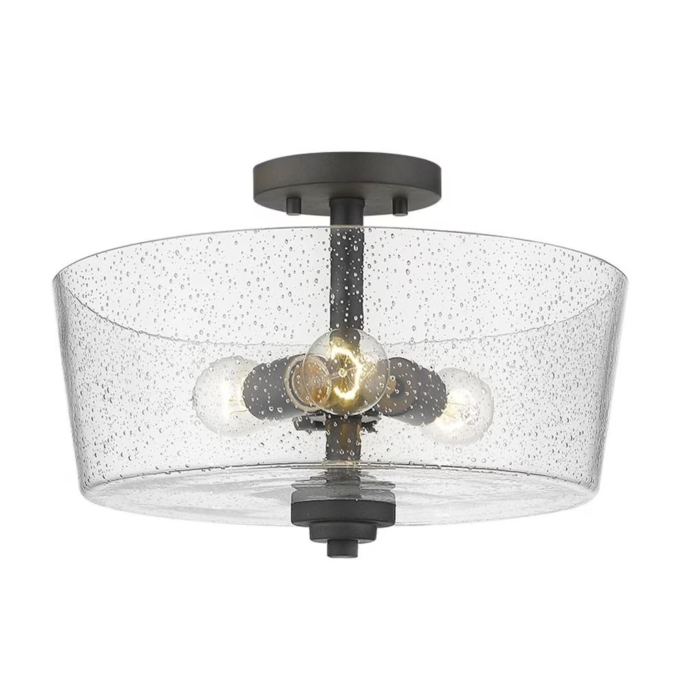 Acclaim Lighting IN61104BK Rowe 3-Light Matte Black Semi-Flush Mount - Image 3