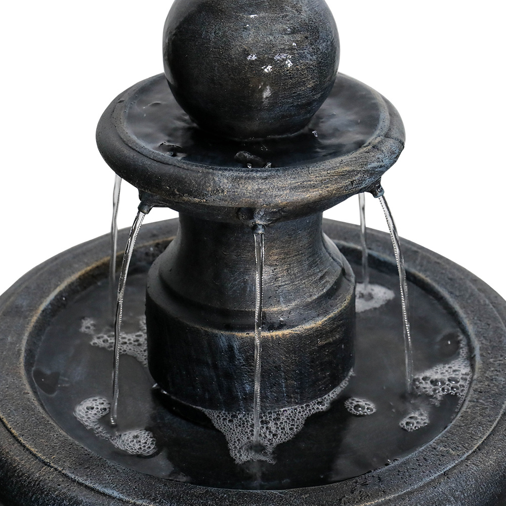 2 Tiered Floor Waterfall Fountain with Pump for Outdoor Patio Garden - Image 3