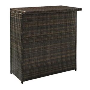 Crosley Palm Harbor Wicker / Rattan Patio Bar in Brown