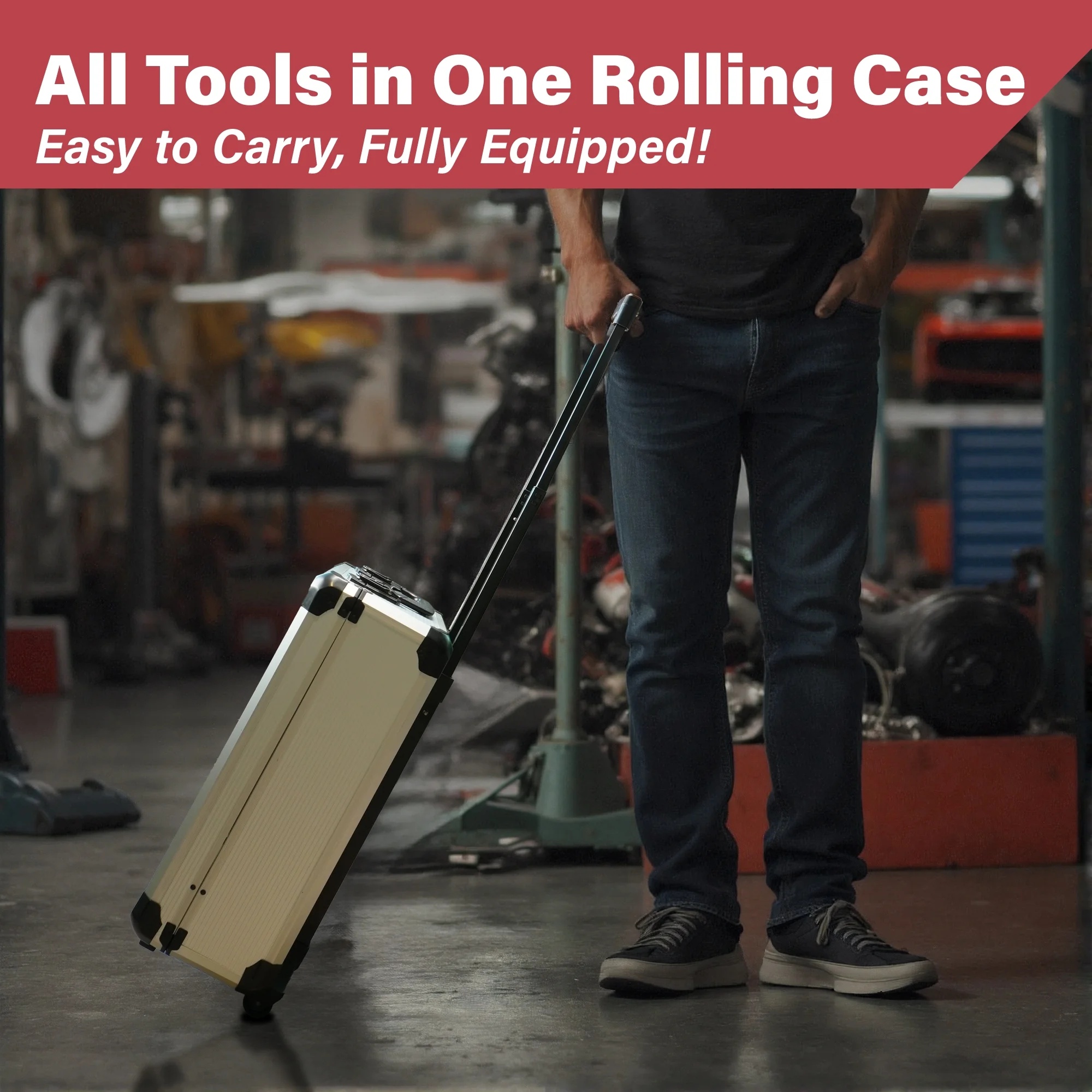 515-Piece Tool Set with Rolling Toolbox, Aluminum Trolley Case for Home, DIY Projects, Garden & General Maintenance - Image 6