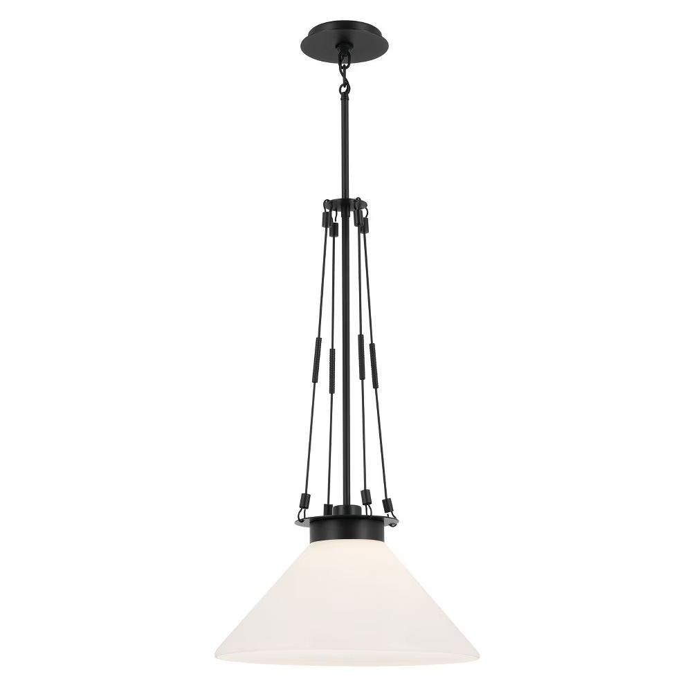 52581BK-Kichler Lighting-Albers - 1 Light Pendant-31.25 Inches Tall and 18.25 Inches Wide-Black Finish -Traditional Installation