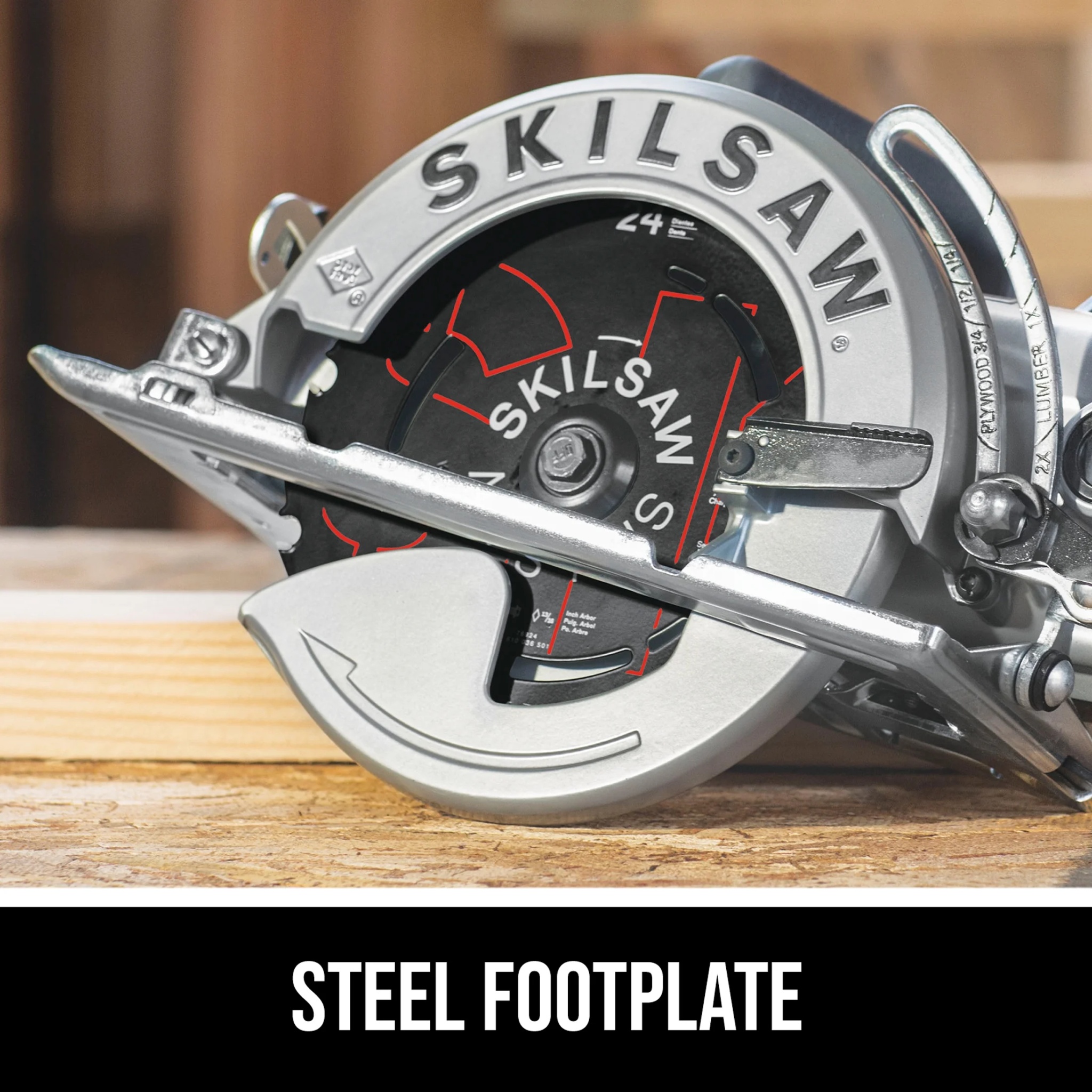 SKIL SPT77W-01 15 Amp 7-1/4'' Aluminum Corded Electric Worm Drive Circular Saw - Image 4