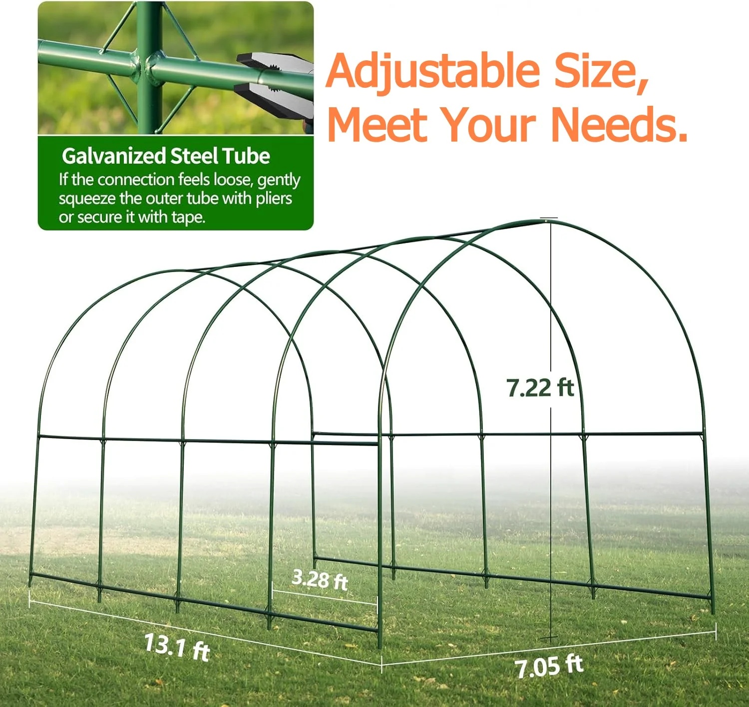 SHZOND Metal Garden Support Arch Frame for Climbing Plants, 158 x 84.6 x 86.6 Inch Large Plant Climbing Arbor Arch for Vines, Weddings & Backyard Decoration (Green) - Image 2