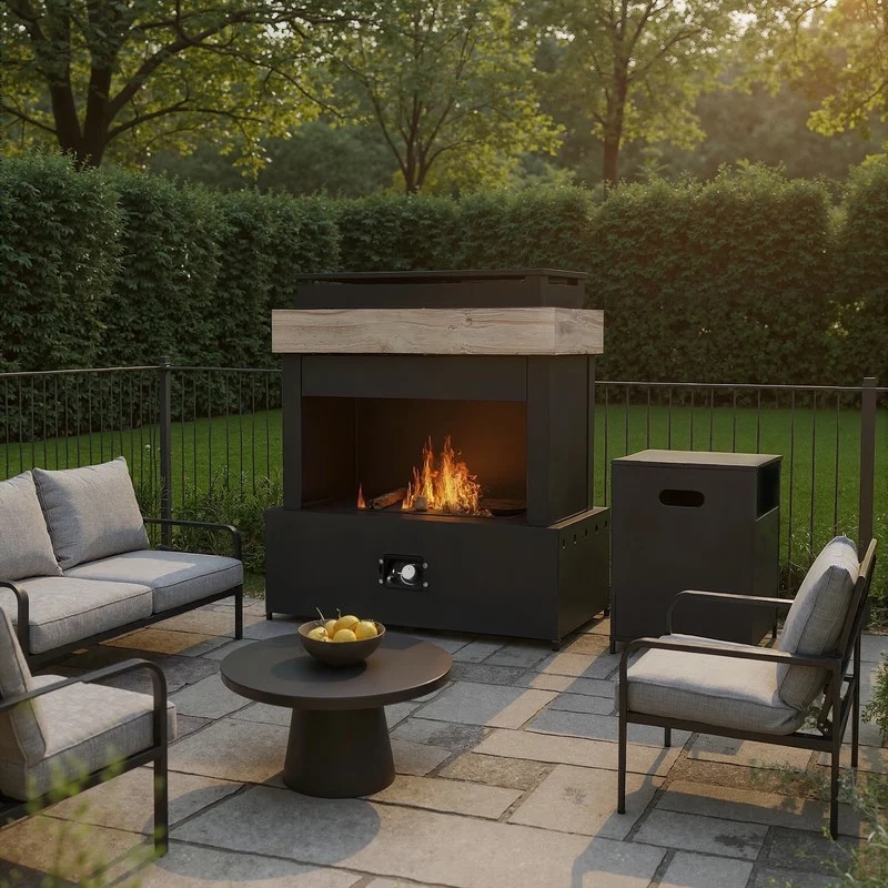 GAZEBETER Outdoor Gas Fireplace, 35" 50000 BTU Patio Gas Fire Pit Propane with Rain Cover, CSA Certified, Adjustable Flame for Deck, Backyard, Balcony - Image 26