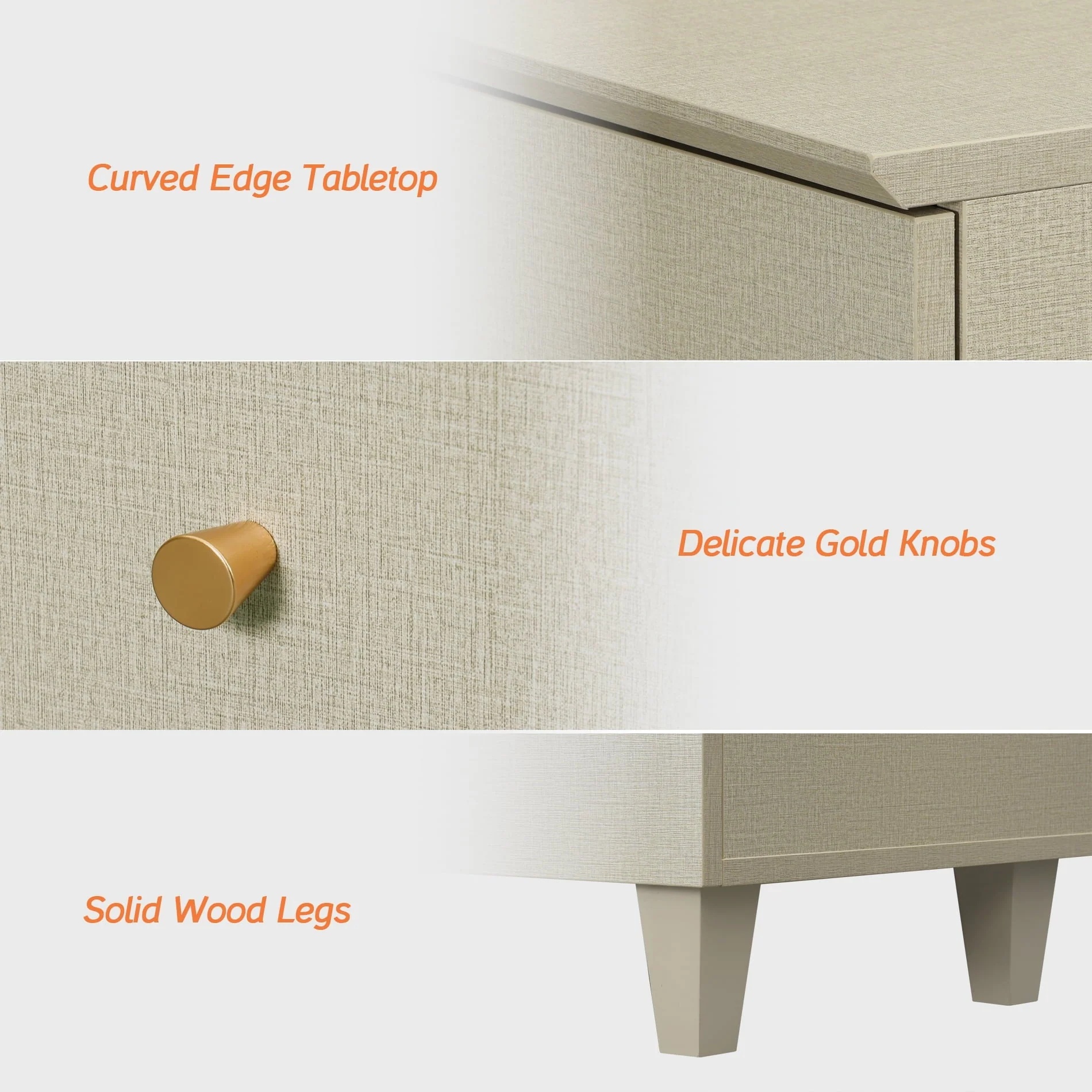 Sideboard Buffet Server Cabinets with Doors, 70.8" Kitchen Wood Coffee Bar Table, 2 -In-1 Storage Cabinets with 6 Compartments for Dining Room, Living Room, Entryway, Beige Faux Linen Textured Finish - Image 7