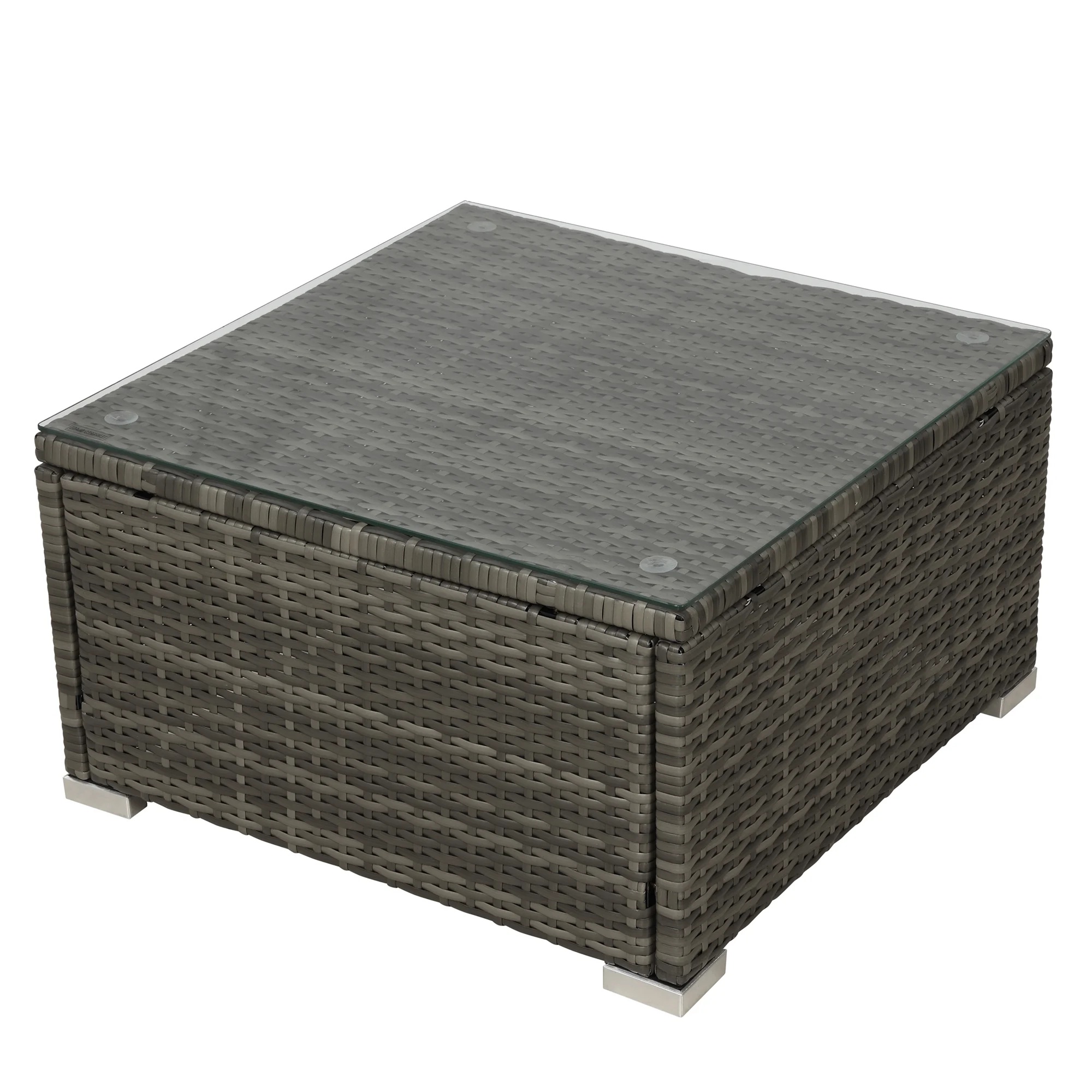 UHOMEPRO 4-Piece Rattan Patio Furniture Sets, All-Weather PE Wicker Patio Conversation Set with Storage Box, Glass Coffee Table, Outdoor Sectional Sofa Set for Backyard Patio Garden Poolside, Gray - Image 23