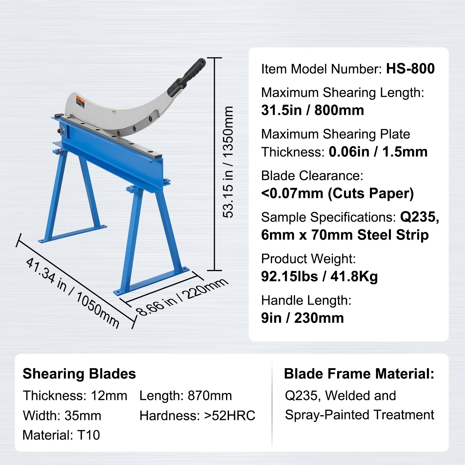 BENTISM 32" Manual Hand Plate Shear Machine Benchtop Cutter Metal Sheet Processing - Image 7