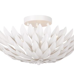 505-MT-Crystorama Lighting-Broche - Four Light Flush Mount in Traditional and Contemporary Style - 16 Inches Wide by 6.25 Inches High-Matte White