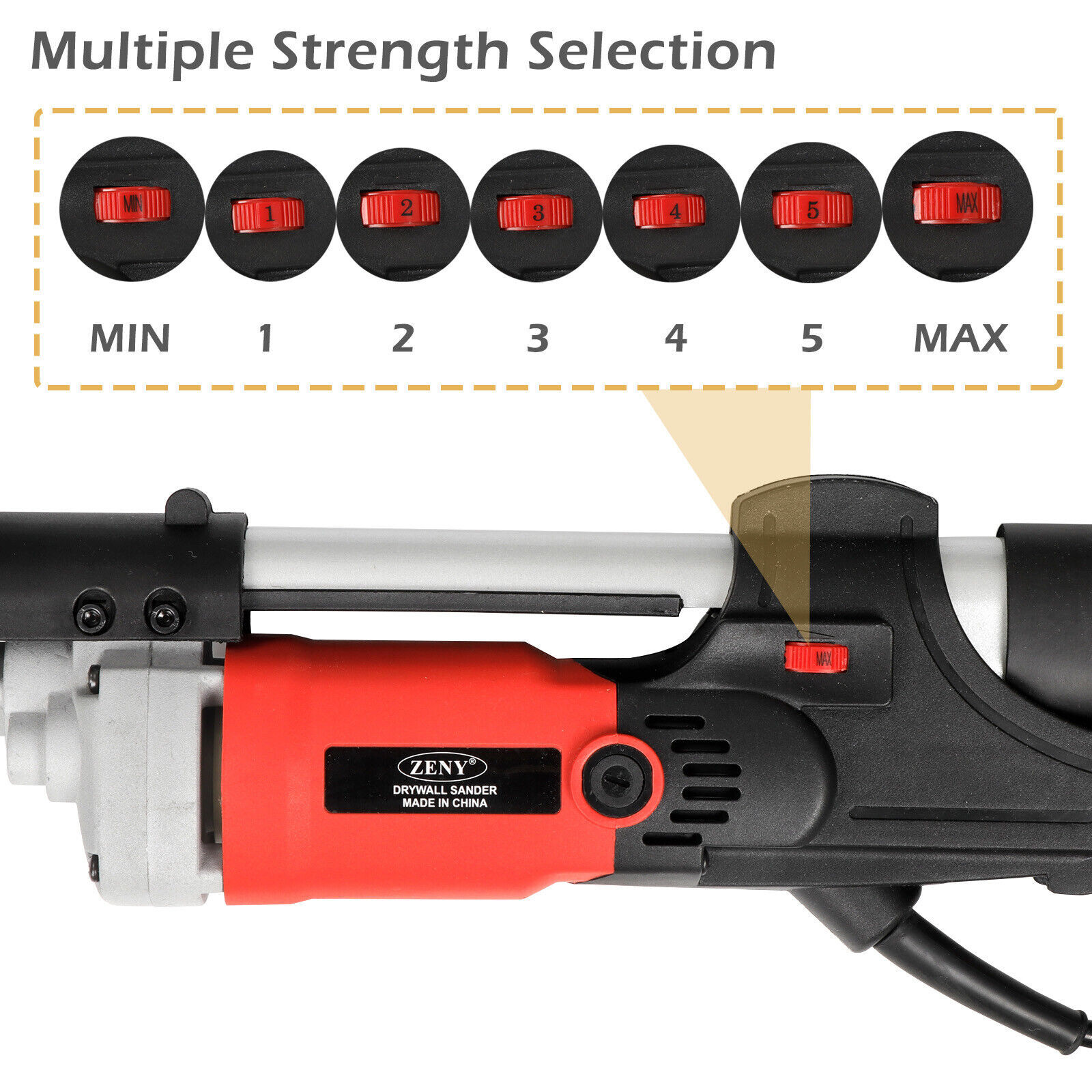 Drywall Sander 800W Commercial Electric Adjustable Variable Speed Sanding Pad - Image 5