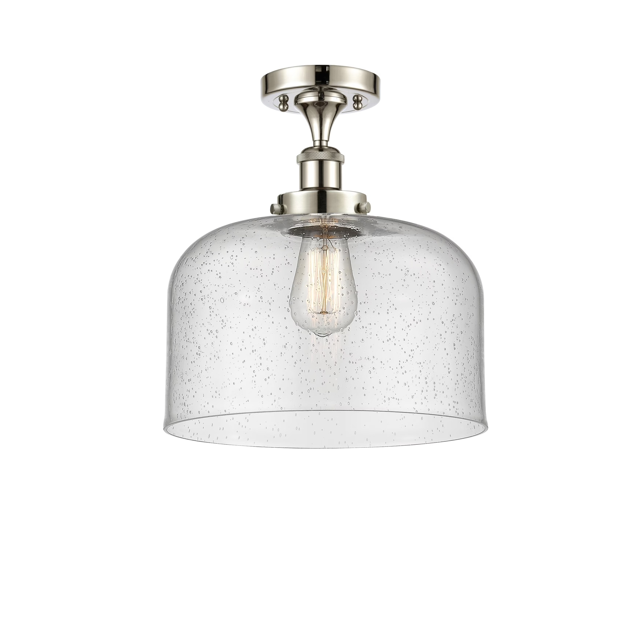 Innovations Lighting Ballston Urban Bell - 1 Light 12" Semi-Flush Mount Brushed Brass/Matte White - Image 24