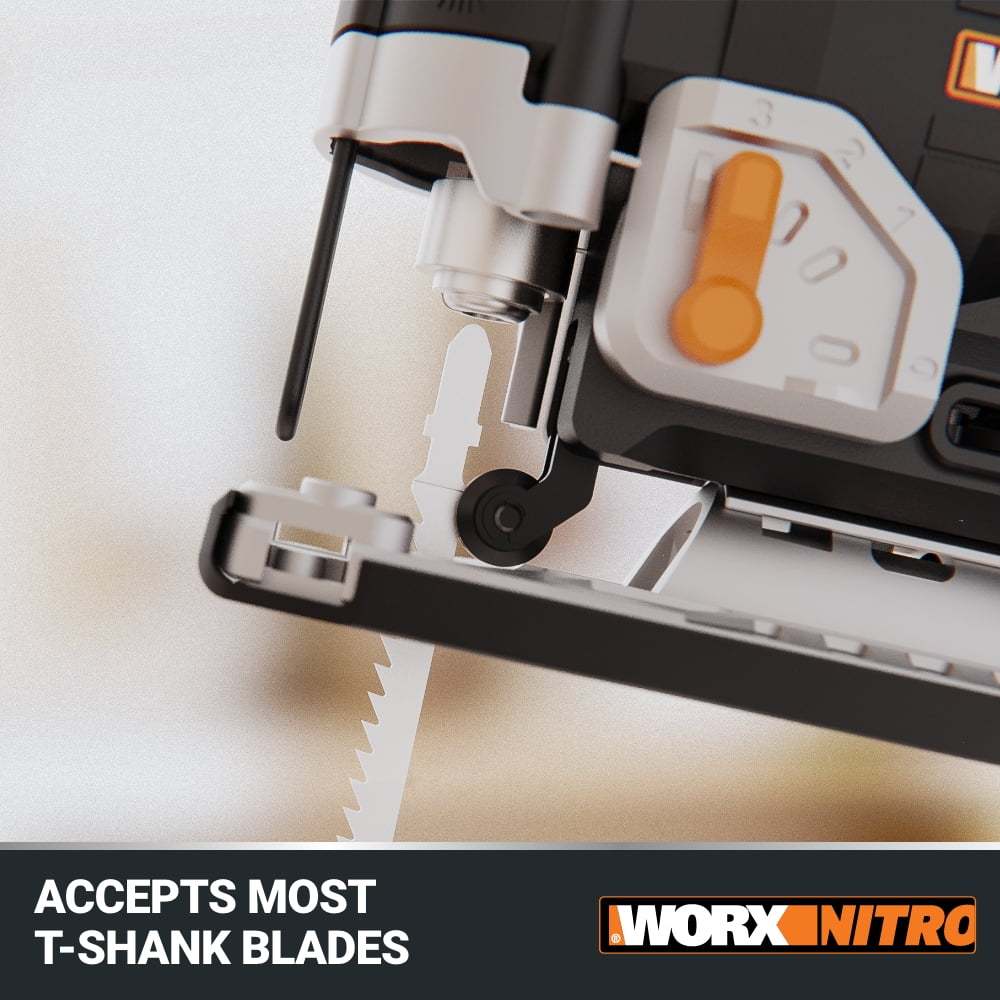 Worx Nitro WX542L 20V Power Share Cordless Jigsaw with Brushless Motor (Battery & Charger Included) - Image 6