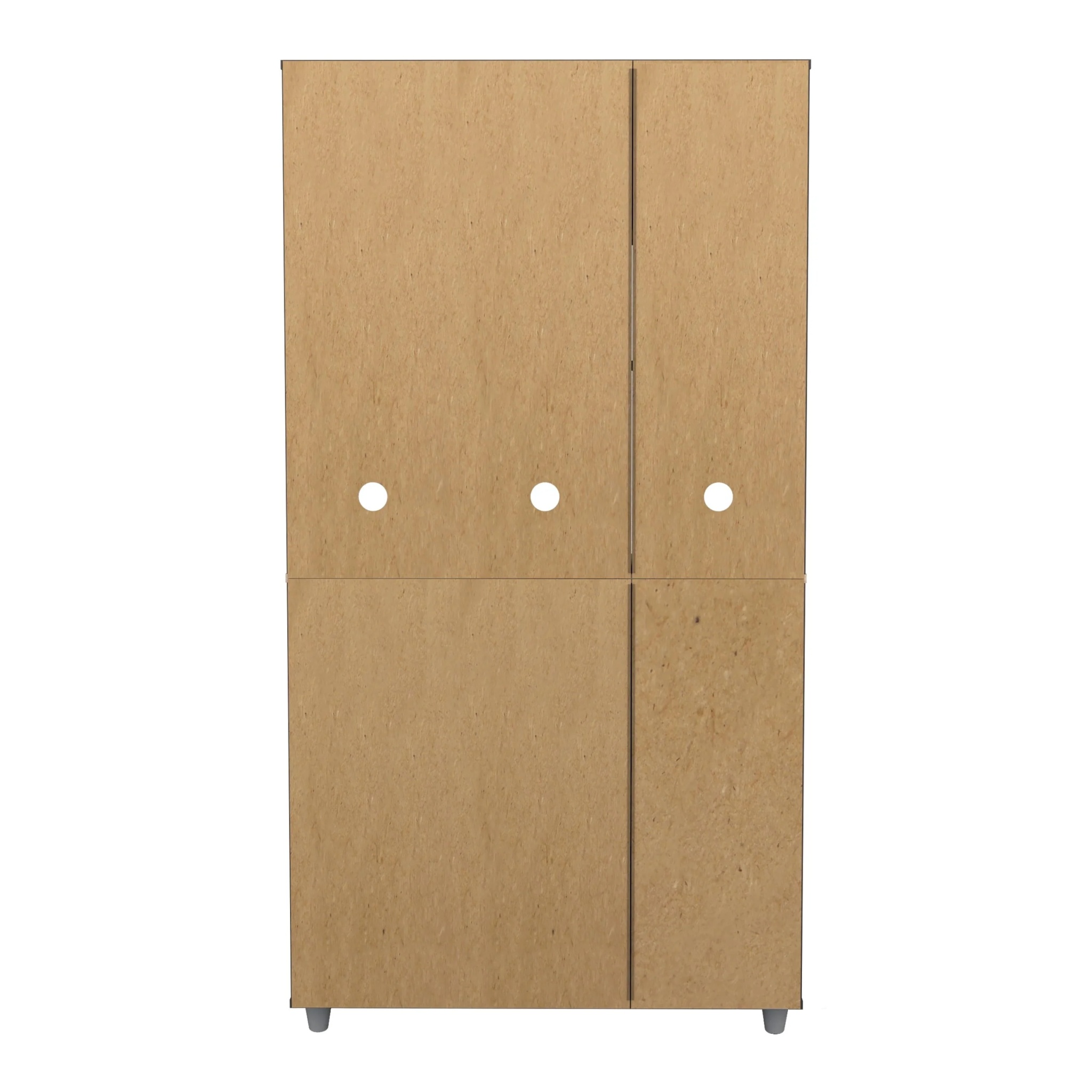 Inval 10-Shelf Kitchen Microwave Storage Cabinet (35 x 66 x 16), White/Maple - Image 9