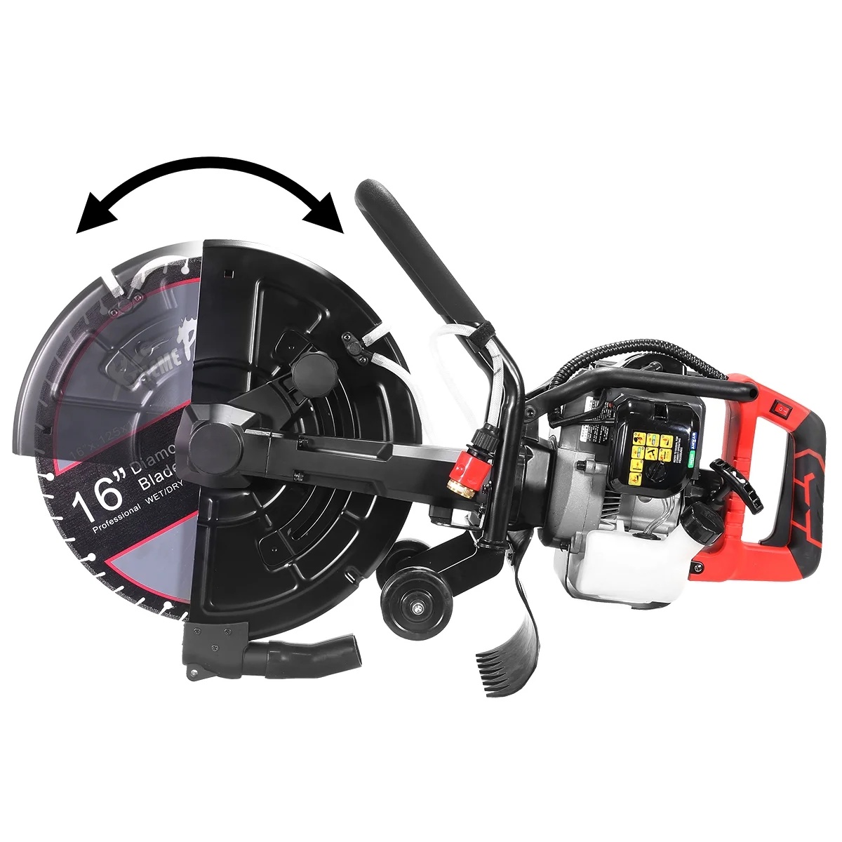 XtremepowerUS 14" Electric Concrete Saw, 2600W/15A Motor, Circular Saw Cutter With 5" Cutting Depth, Wet/Dry Disk Saw Cutter Includes Water Line, Pump For Stone, Brick, Porcelain, Concrete - Image 16