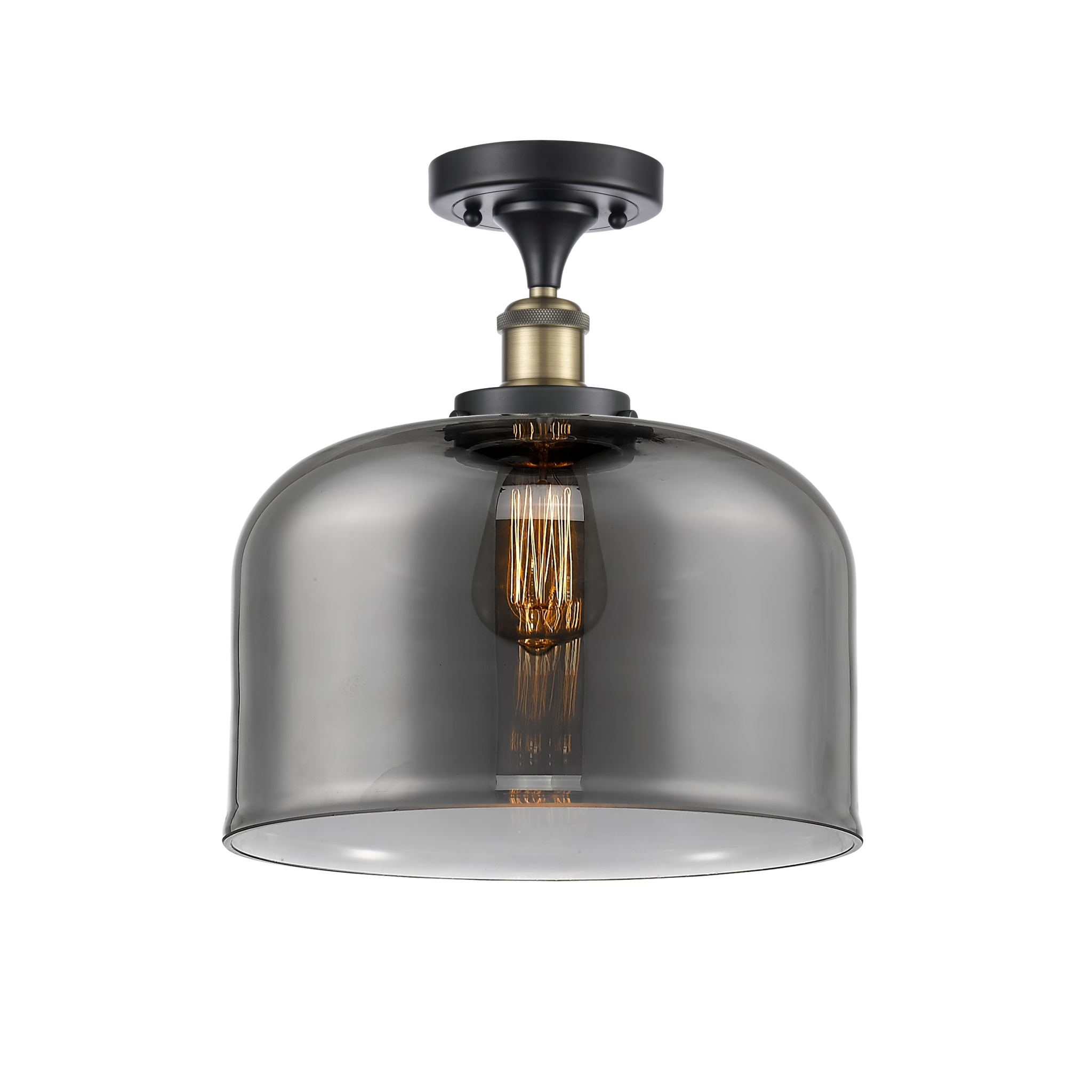 Innovations Lighting Ballston Urban Bell - 1 Light 12" Semi-Flush Mount Brushed Brass/Matte White - Image 19