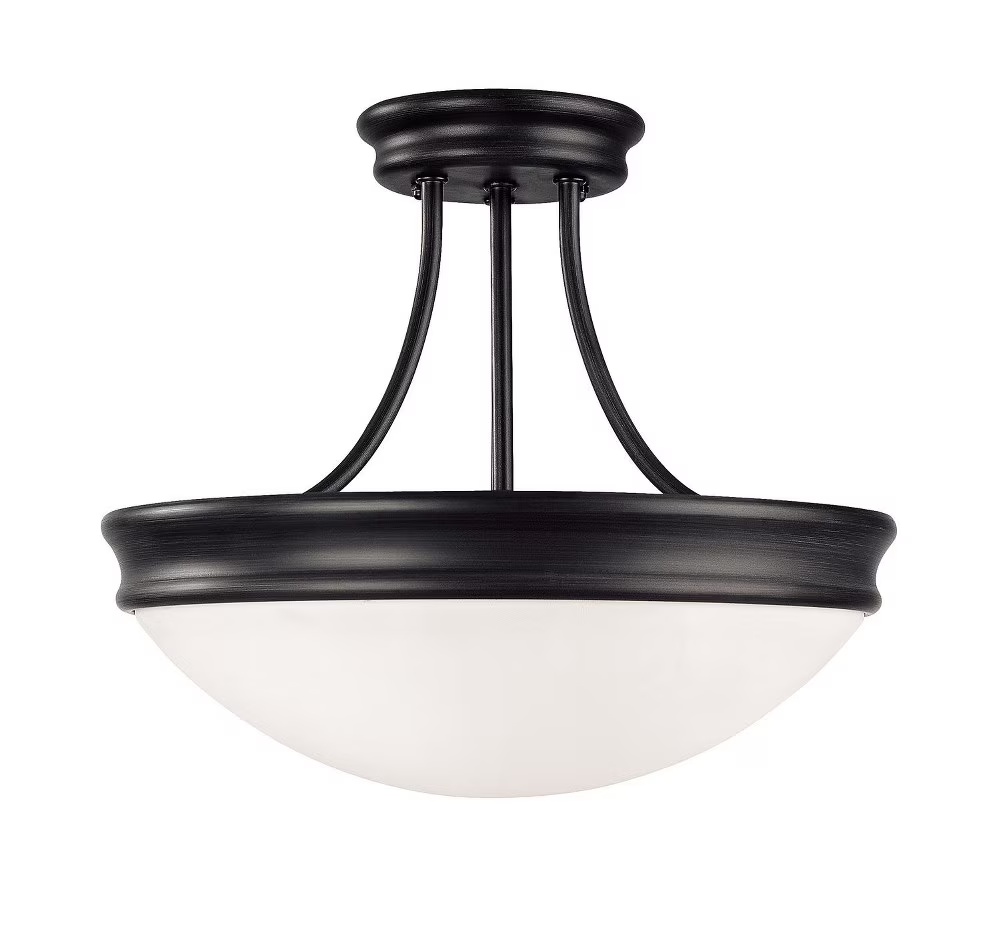 14 Inch 3 Light Semi-Flush Mount In Traditional Style 14 High By 11.75 Wide-Oil Rubbed Bronze Finish Capital Lighting 2037Or - Image 5