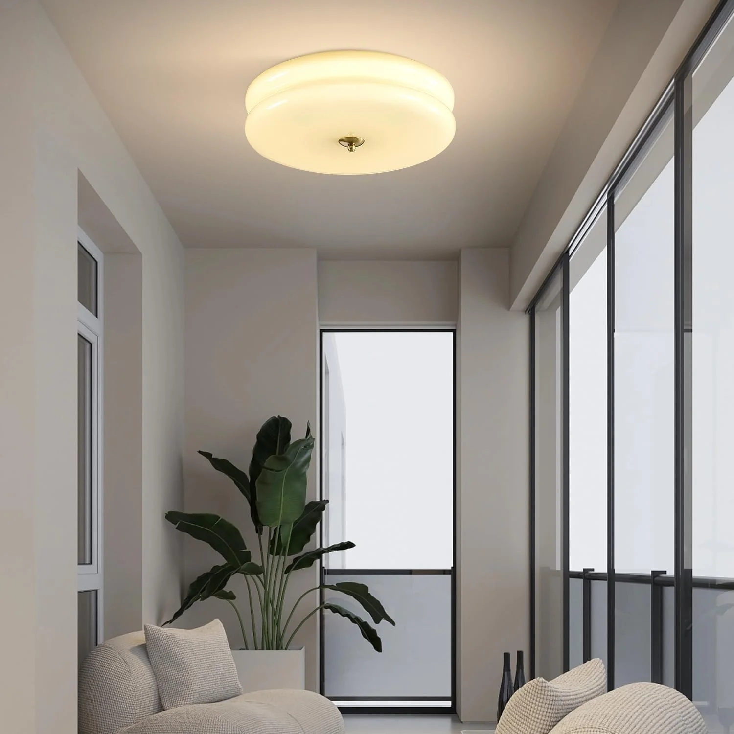 KCO Lighting Mid Century Modern LED Ceiling Lights Mint Green Glass Ceiling Lamp Large Hallway Ceiling Light - Image 27