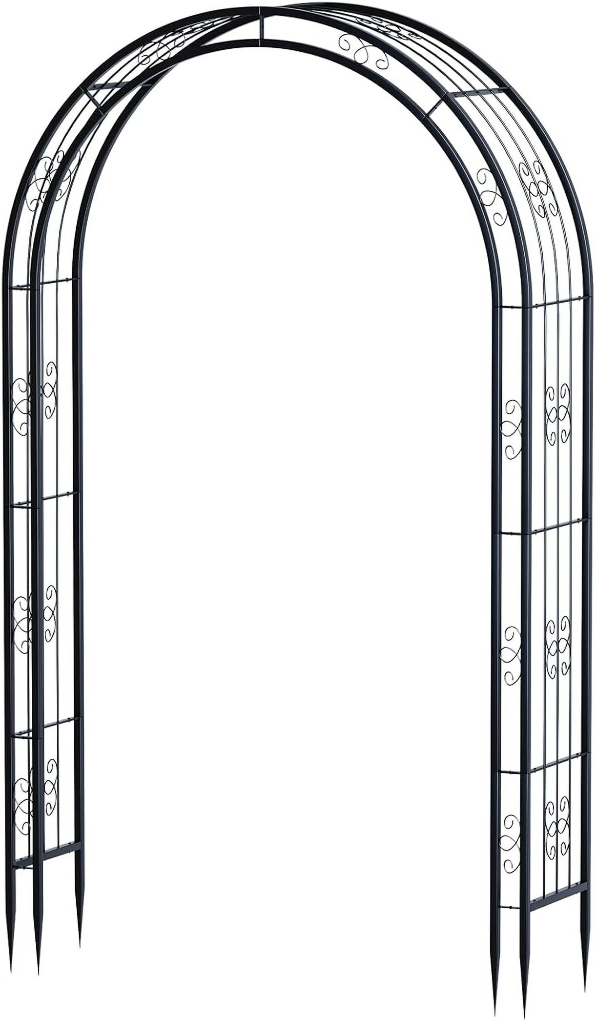 88 in Steel Garden Arch Arbor Trellis for Climbing Plants Outdoor,Yard,Garden,Climbing Plants 7 ft Decorative Wire Lattice,Outdoor Wedding Arch(Black) - Image 8