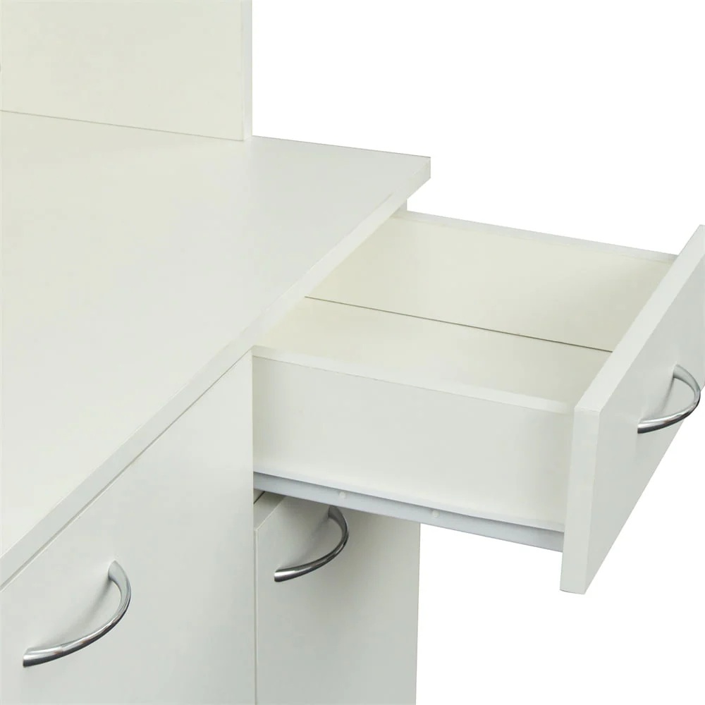 70.87" Tall Wardrobe & Kitchen Cabinet, Freestanding Storage Cabinet with 6 Doors, 1 Open Shelves and 1 Drawer, Kitchen Pantry Cabinet Buffet Sideboard Cabinet with 2 Cable Holes for Bedroom, White - Image 6