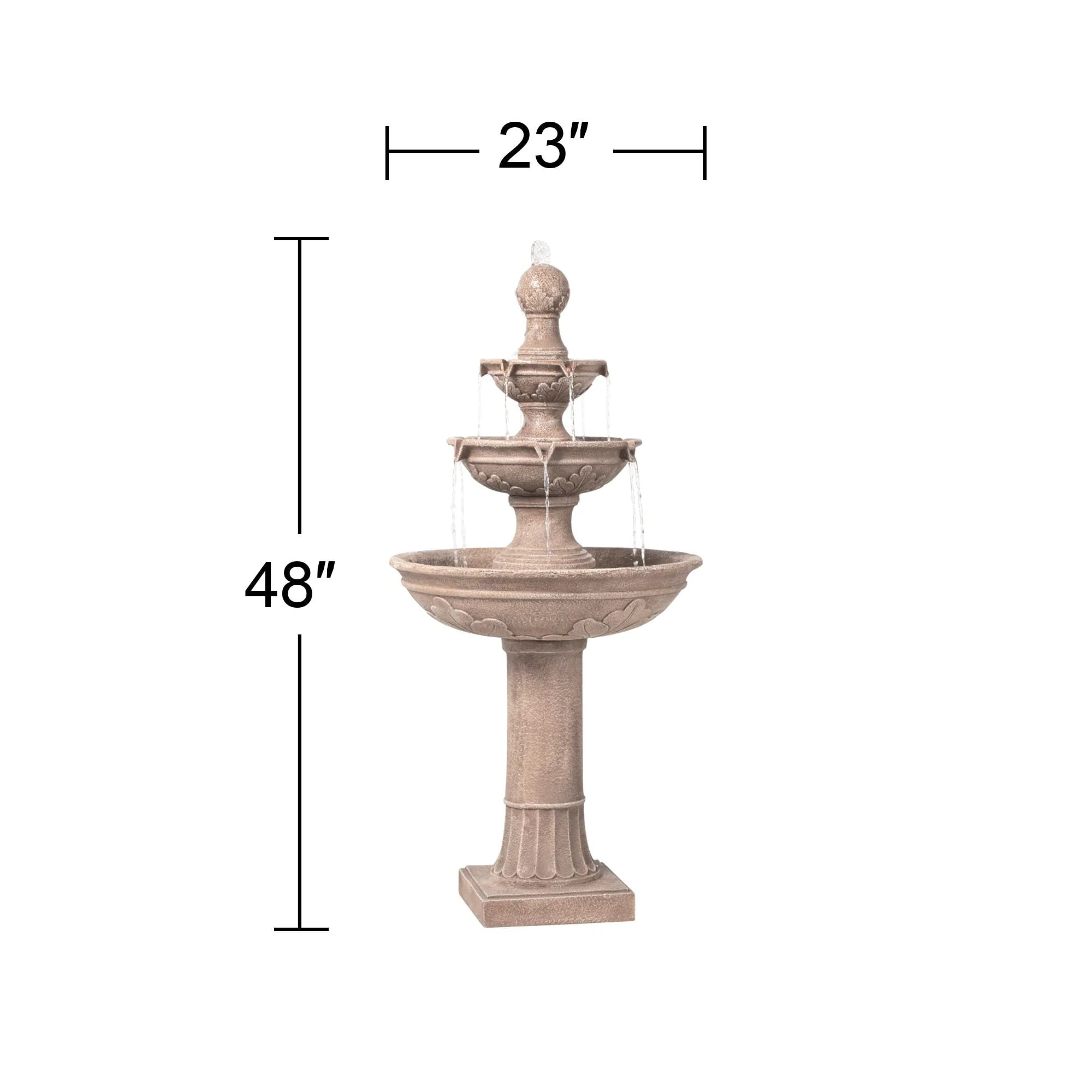John Timberland Stafford Rustic 3 Tier Cascading Bubbler Outdoor Floor Water Fountain 48" for Yard Garden Patio Home Deck Porch House Exterior Balcony - Image 9