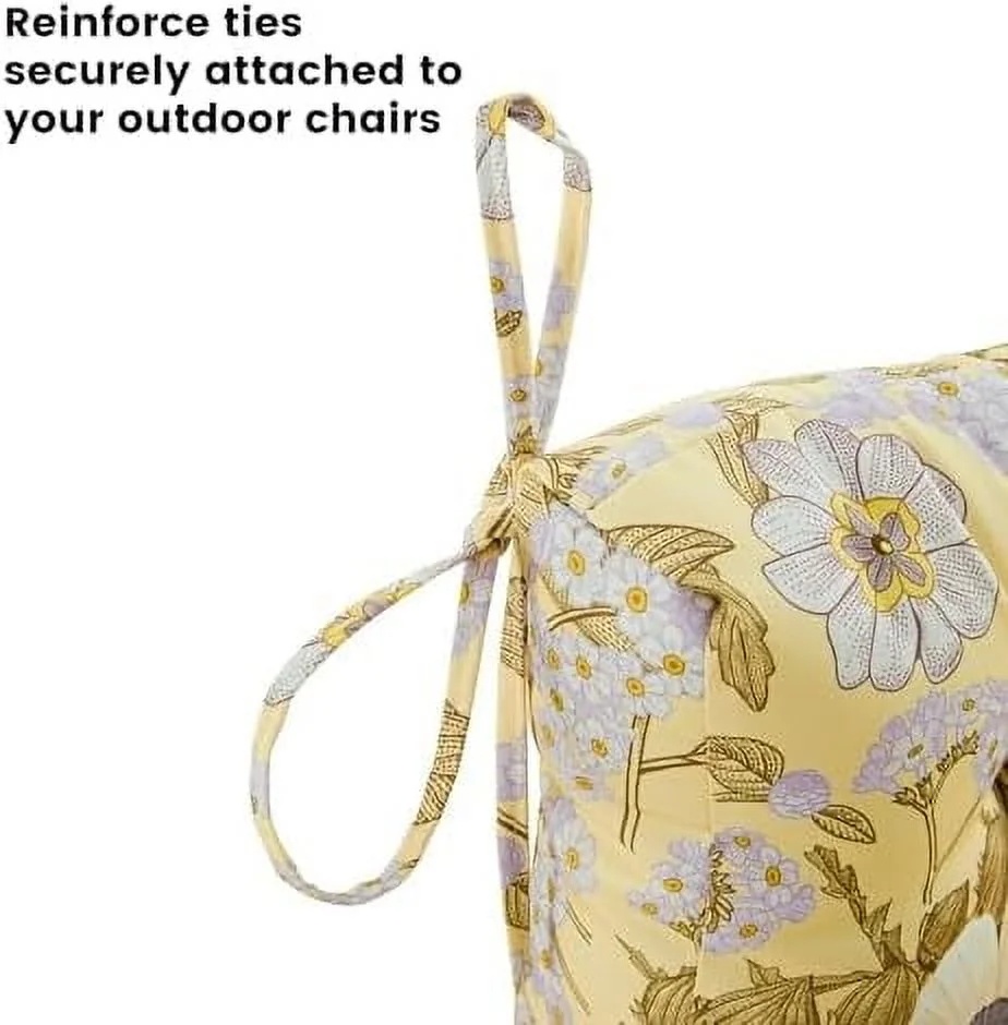 Seat/Back Outdoor Chair Cushion,Set of 4 Patio Chair Cushion with Tie,Tufted Replacement for Patio Furniture,40x20x4 Inches,4 Count,Floral - Image 11