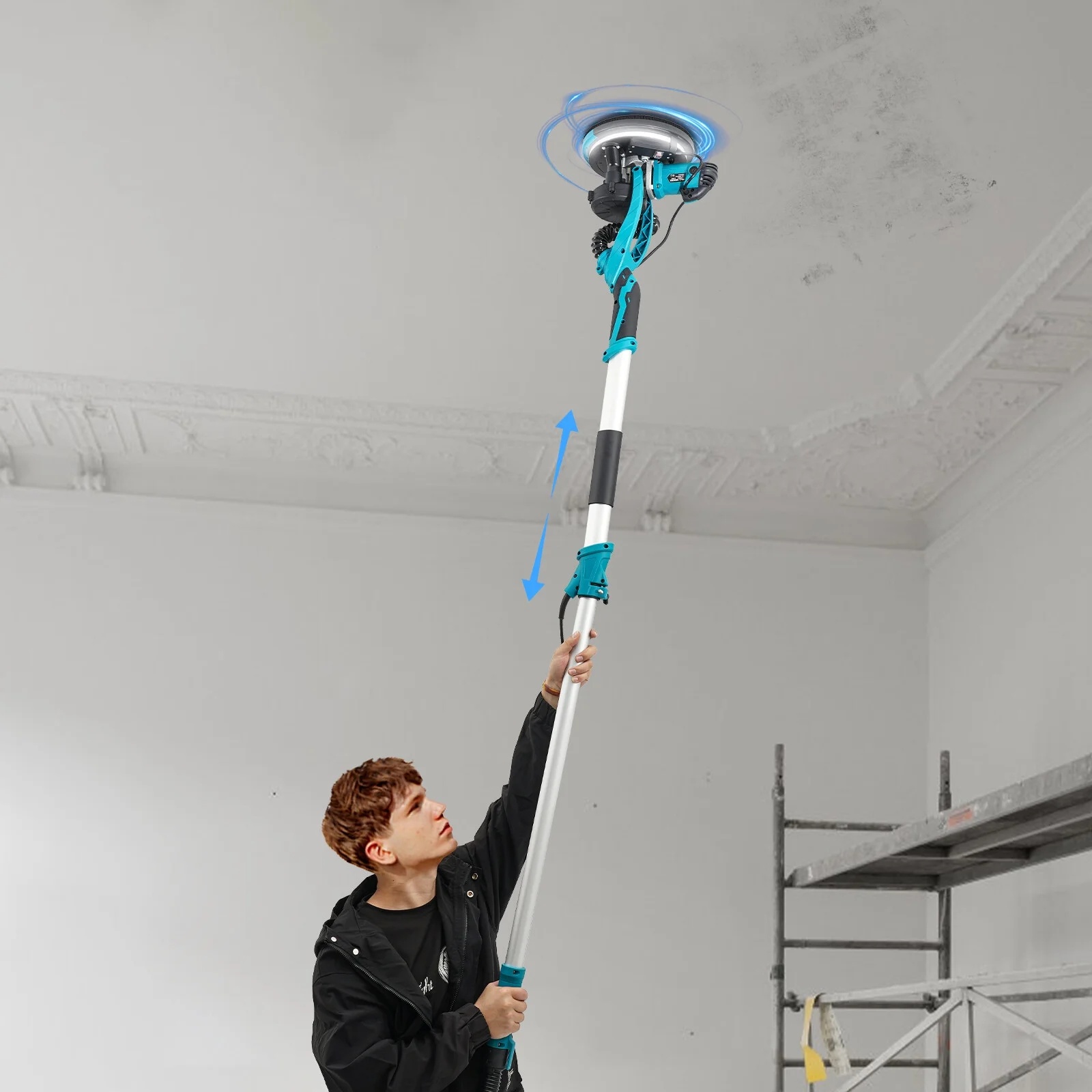 6 Gear Speed Orange Aluminum Alloy Electric Drywall Sander Vacuum with Dust Collection for Electric Ceiling and Wall - Image 10