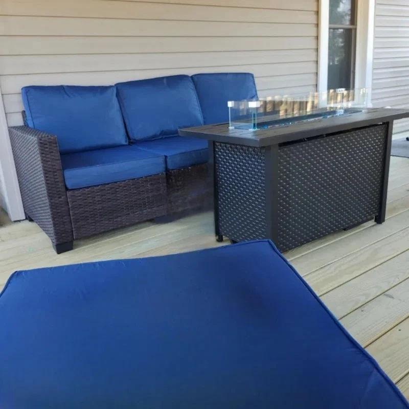 45 inch Propane Fire Pit Table,50000 BTU Gas Fire Pits Table with Lid & Lava Rock & Waterproof Cover, Outdoor Propane Firepit for Dining or Party, Outside, Patio, Garden, Yard - Image 7