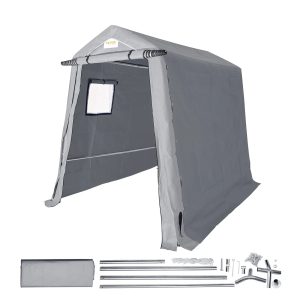 BENTISM Portable Shed Outdoor Storage Shelter, 6x8x7 ft Heavy Duty Instant Waterproof Storage Tent Sheds with Roll-up Zipper Door and Ventilated Windows