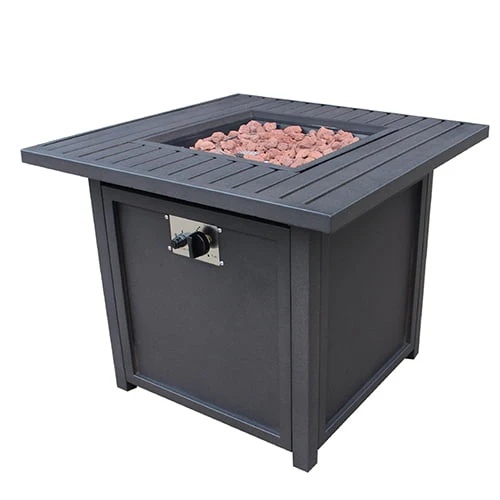 SEGMART Square Propane Fire Pit Table, Outdoor Gas Fire Pit Table with Lava Rocks and Lid, Gas Heater for Bonfire Patio Garden Backyard, 28-Inch 50,000 BTU Auto-Ignition Fire Table, CSA Certification - Image 6