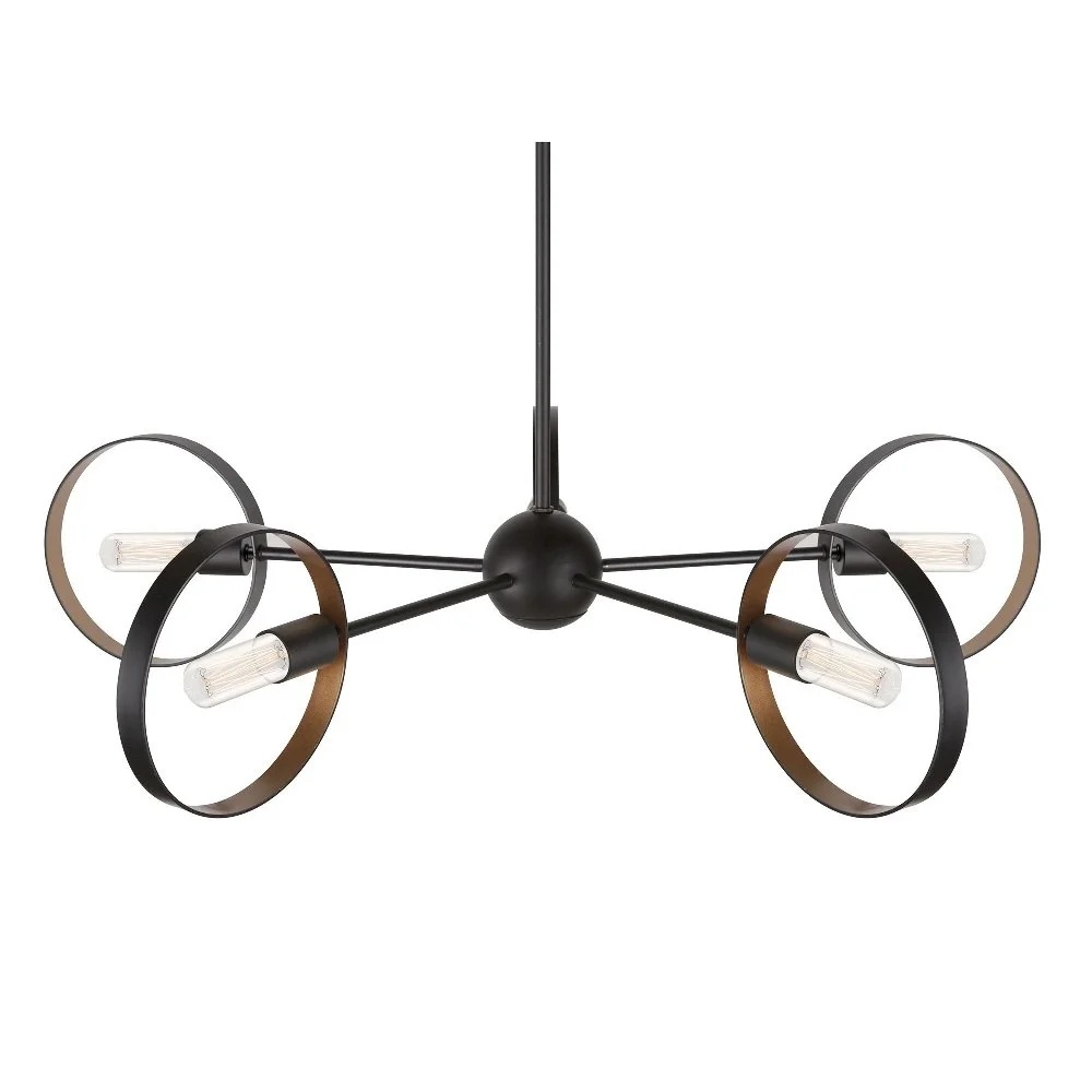 7120-05-42-Forte Lighting-Monocle - 5 Light Chandelier In Transitional Style-8 Inches Tall and 35 Inches Wide - Image 2
