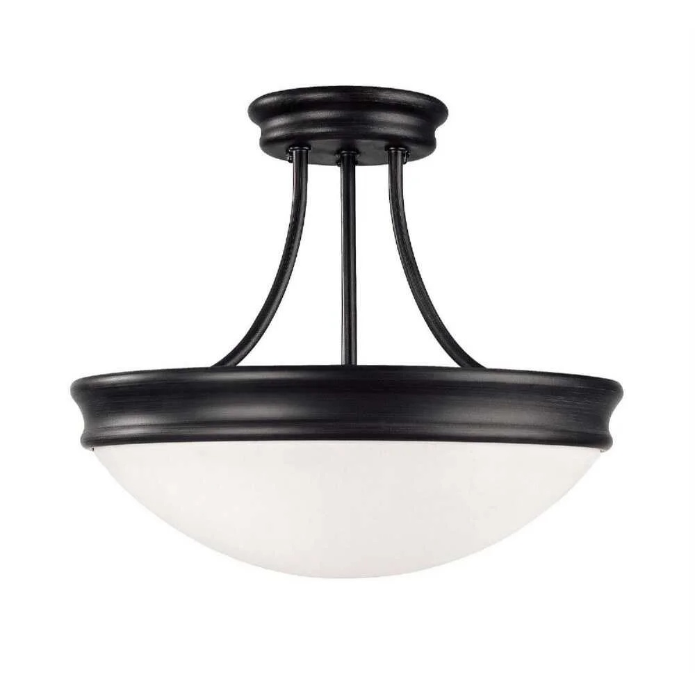 14 Inch 3 Light Semi-Flush Mount In Traditional Style 14 High By 11.75 Wide-Oil Rubbed Bronze Finish Capital Lighting 2037Or - Image 4