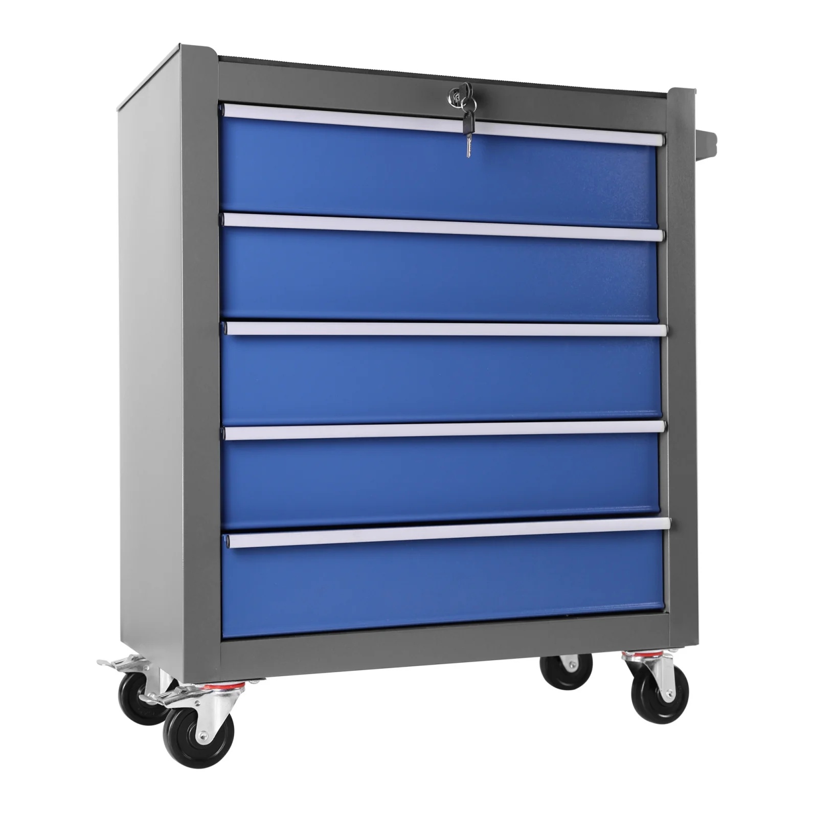 5 Drawers Rolling Tool Chest with Wheels, Portable Rolling Tool Box on Wheels, Tool Cabinet Organizer for Garage, Workshop, Home Crafts Use, Blue - Image 3