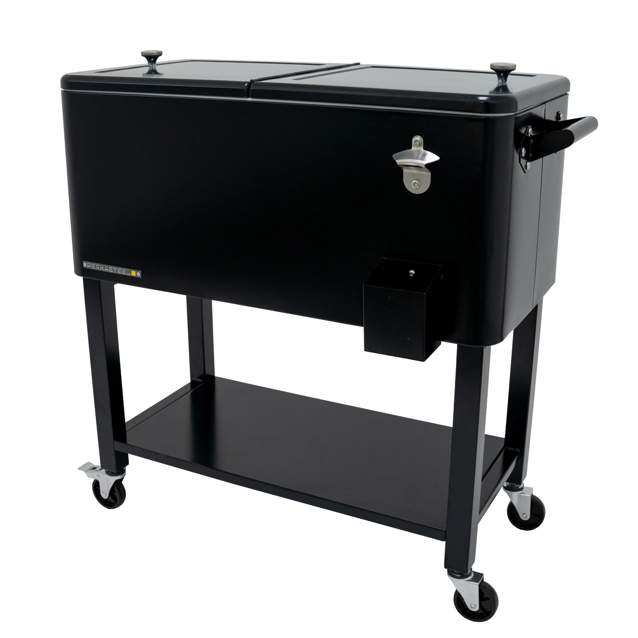 Permasteel 80-Qt Outdoor Steel Patio Cooler with Removable Basin, Rolling Cooler with Wheels, Teal Green - Image 45