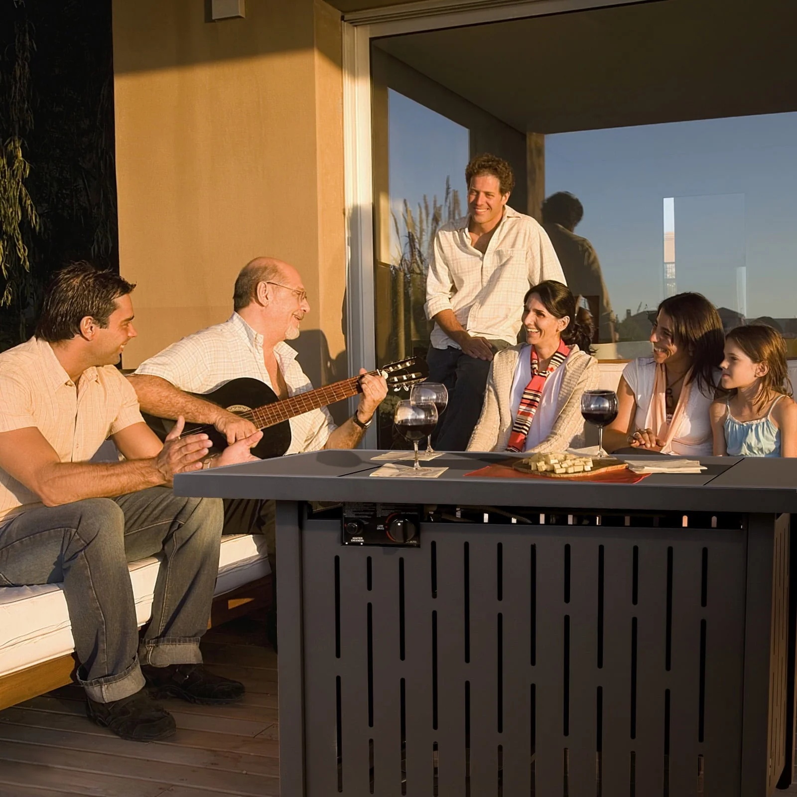Homall Patio 43 inch Propane Gas Fire Table 50000 BTU Outdoor Wicker Fire Tables with Glass Beads - Image 7