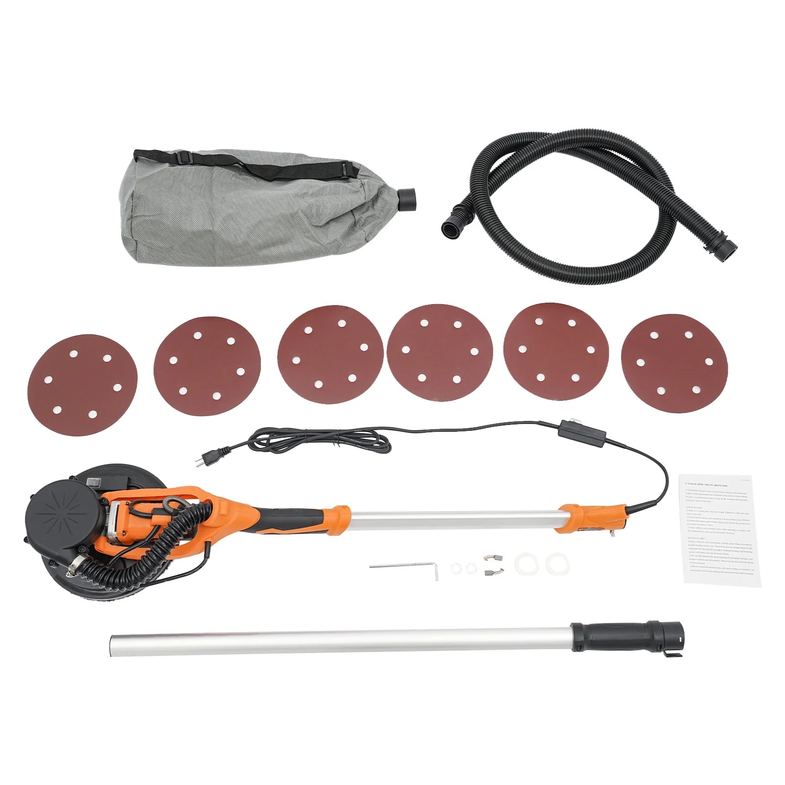6 Gear Speed Orange Aluminum Alloy Electric Drywall Sander Vacuum with Dust Collection for Electric Ceiling and Wall - Image 4