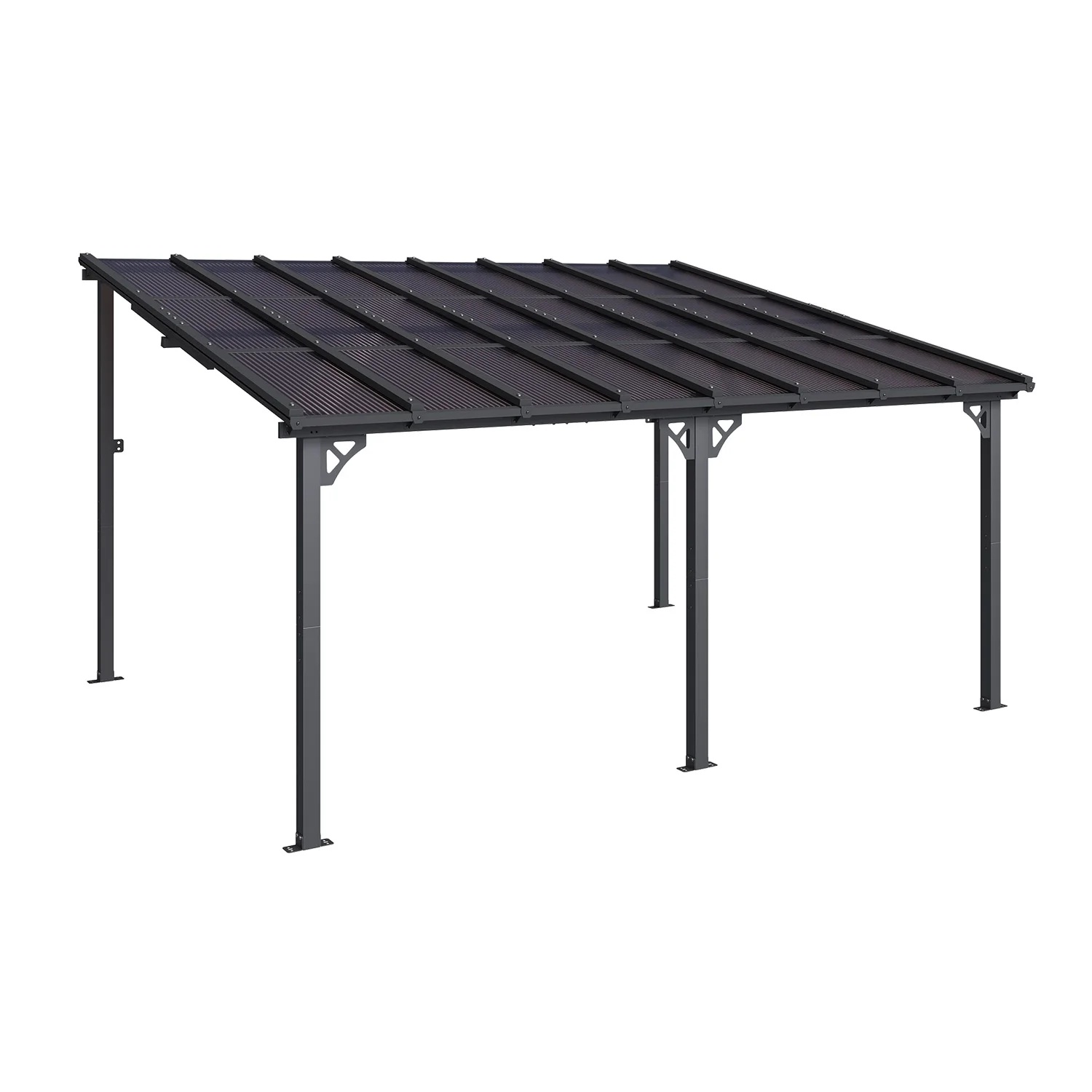 Sumnthink 10'x12' Gazebo for Patio, Gazebo Pergola with Sloped Roof, Large Wall-Mounted Heavy Duty Awnings, for Patio, Deck and Backyard - Image 25