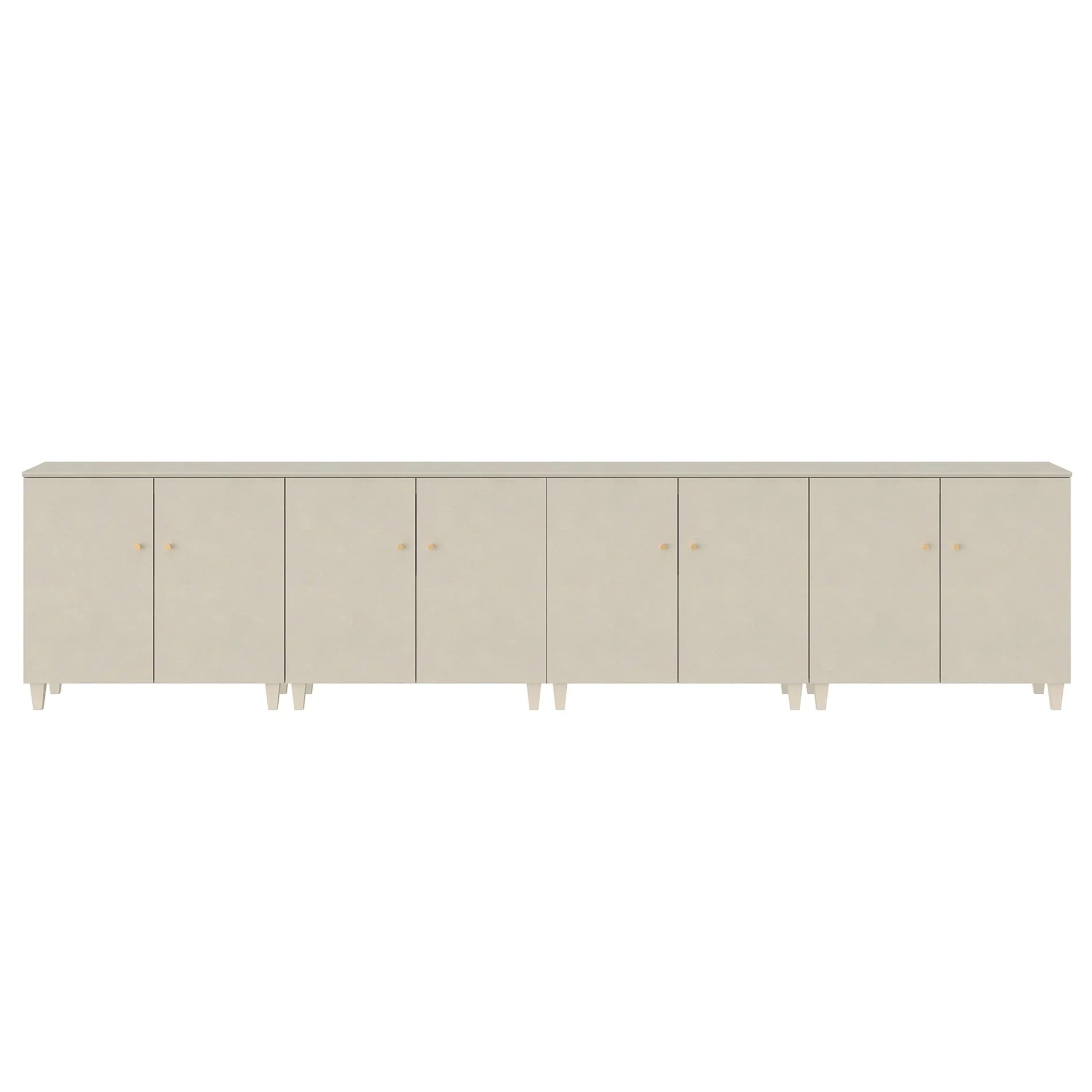 Sideboard Buffet Server Cabinets with Doors, 70.8" Kitchen Wood Coffee Bar Table, 2 -In-1 Storage Cabinets with 6 Compartments for Dining Room, Living Room, Entryway, Beige Faux Linen Textured Finish - Image 4
