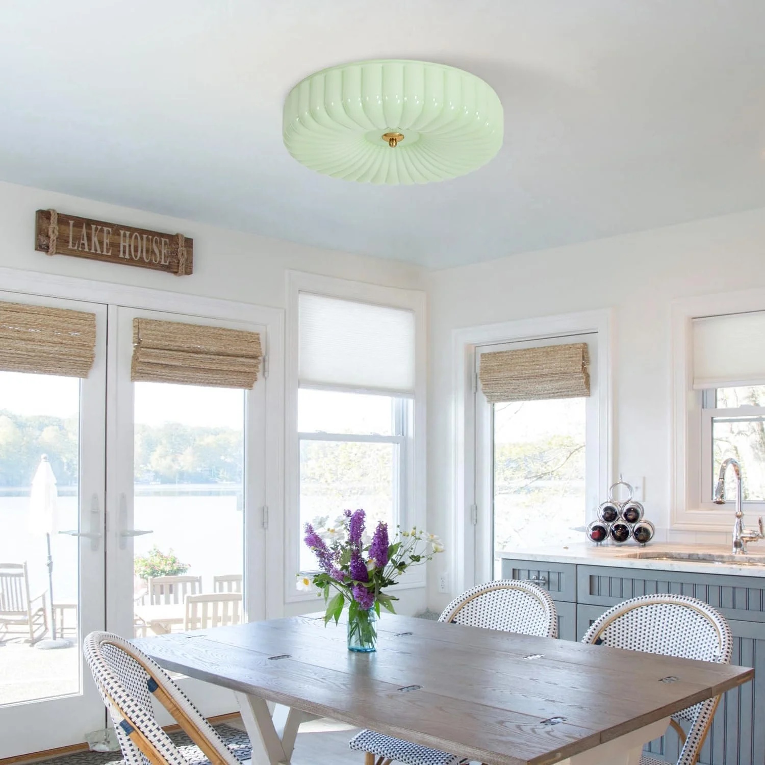 KCO Lighting Mid Century Modern LED Ceiling Lights Mint Green Glass Ceiling Lamp Large Hallway Ceiling Light - Image 32