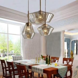 Pendant Lighting Glass Triple Hanging Pendant Light Fixture Glass,Vintage Hanging Ceiling Light Fixture, Fixture Glass Surrounded LED Lighting Fixture Kitchen, Island, Table Hallway Interior Lighting