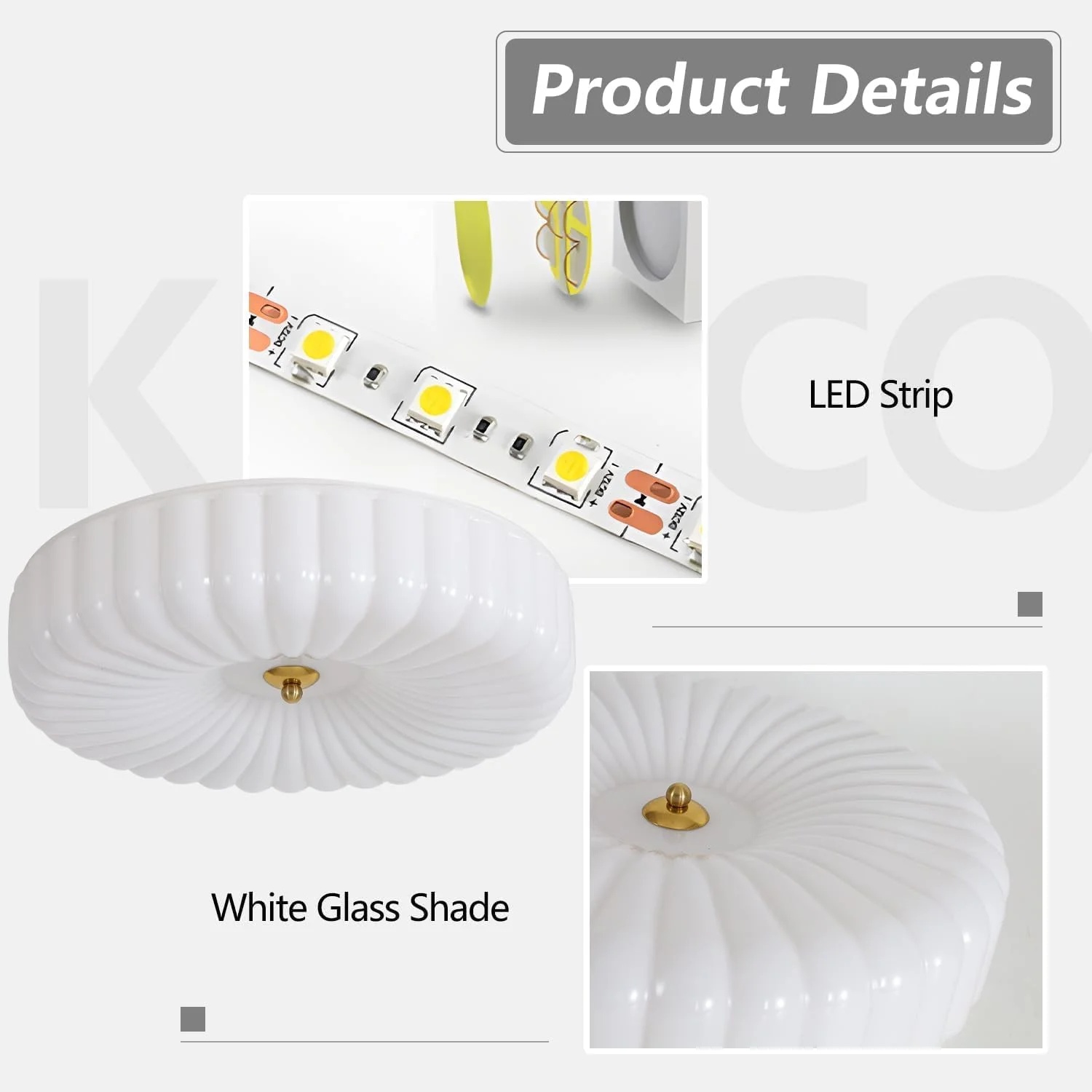 KCO Lighting Mid Century Modern LED Ceiling Lights Mint Green Glass Ceiling Lamp Large Hallway Ceiling Light - Image 41