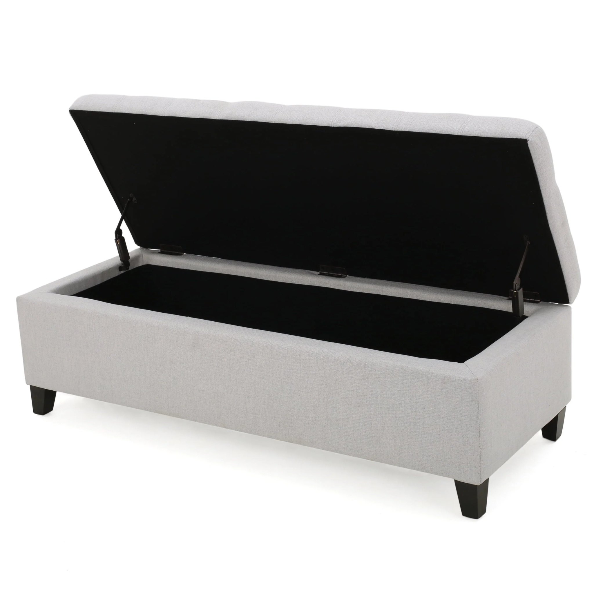 Noble House Wester field Light Grey Fabric Storage Ottoman - Image 5