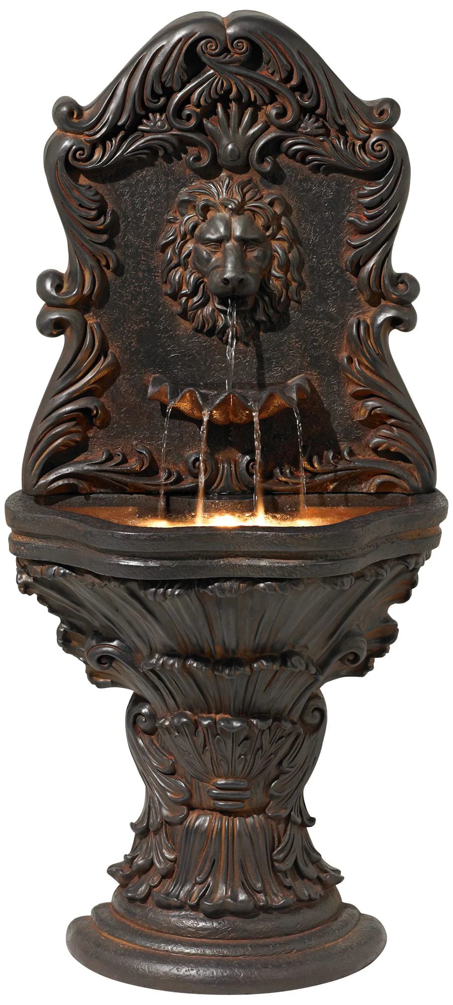 John Timberland Imperial Lion Acanthus Rustic Outdoor Floor Wall Water Fountain with LED Light 50" for Yard Garden Patio Home Deck Porch House Balcony - Image 2