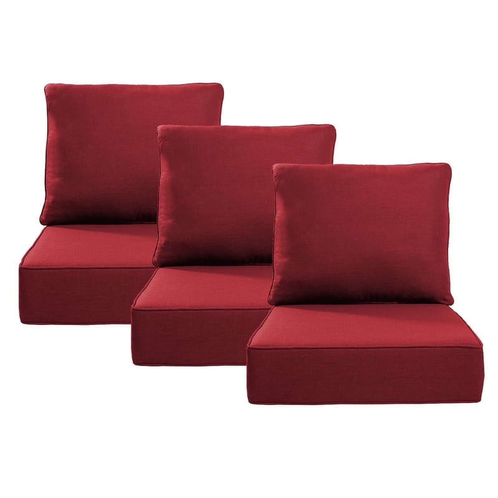 Terraloom 6 Inch Outdoor Cushions 24x24" - Water Resistant 2 Set Deep Seating Patio Chair Back&Seat Cushion for Wicker Rocking Swivel Chairs Loveseat Couch Sectional Sofa in Beige - Image 5
