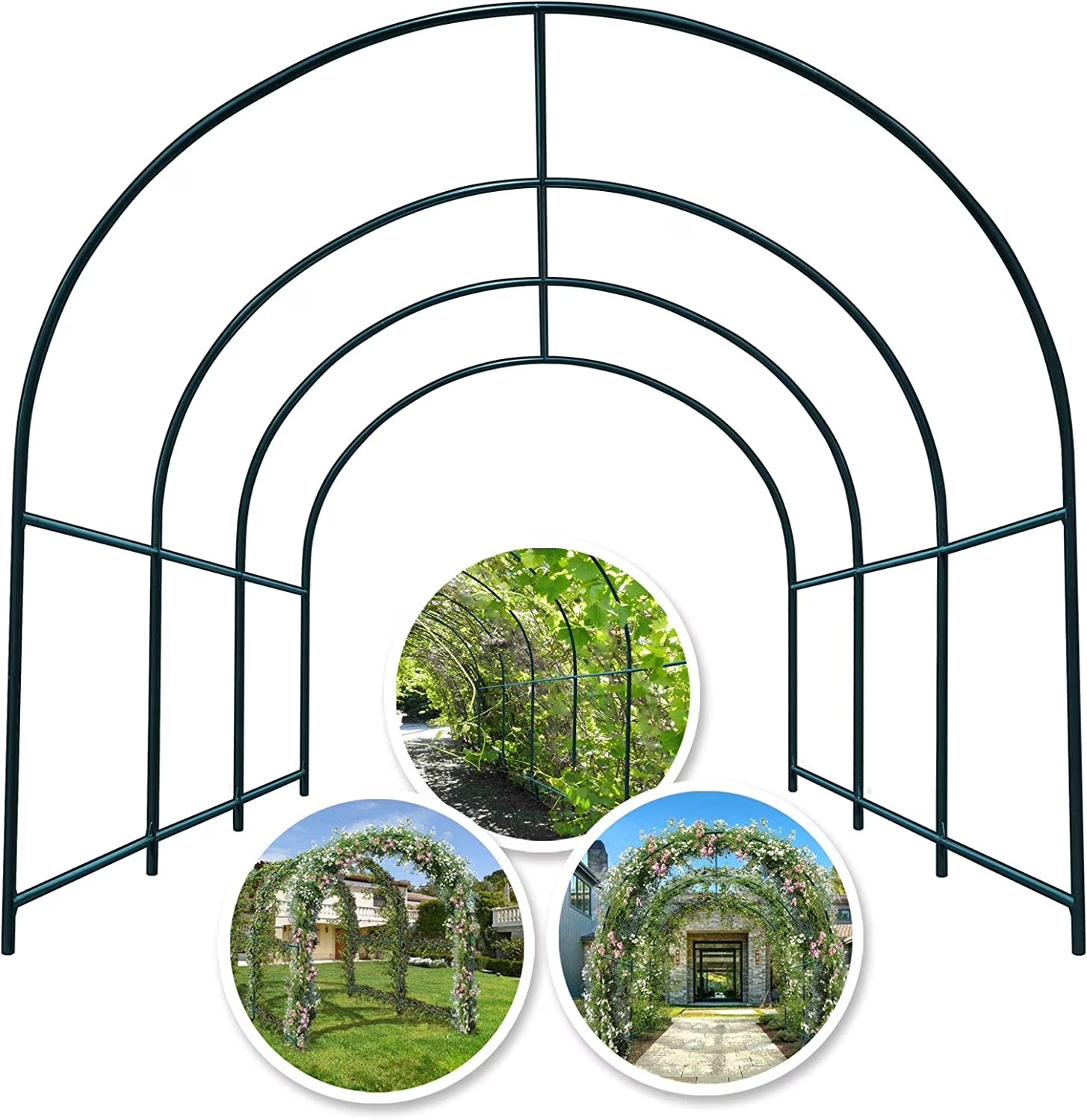 YardGrow Large Garden Support Arch Frame Climbing Plant Arch Arbor for Various Climbing Plant Roses Vines Birthday Wedding Party Decoration Pergola Frame (6.5 x 7 x 7.2ft) - Image 3