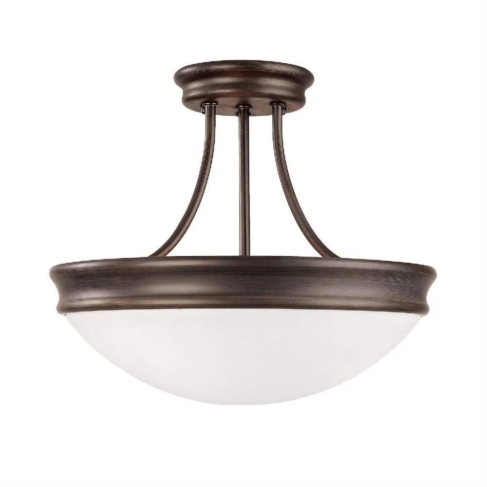 14 Inch 3 Light Semi-Flush Mount In Traditional Style 14 High By 11.75 Wide-Oil Rubbed Bronze Finish Capital Lighting 2037Or - Image 6